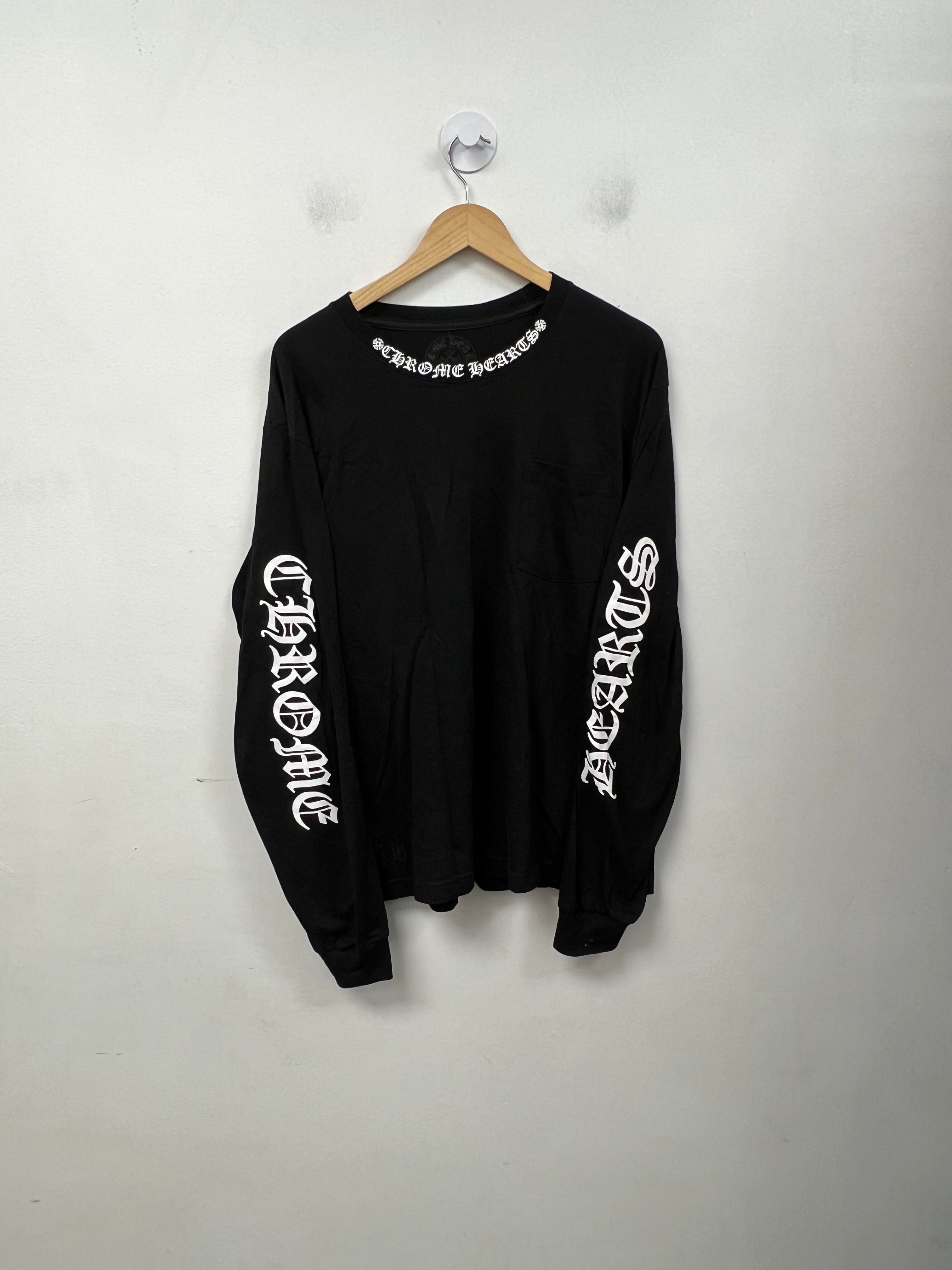 Chrome Hearts Black Neck Logo Long Sleeve