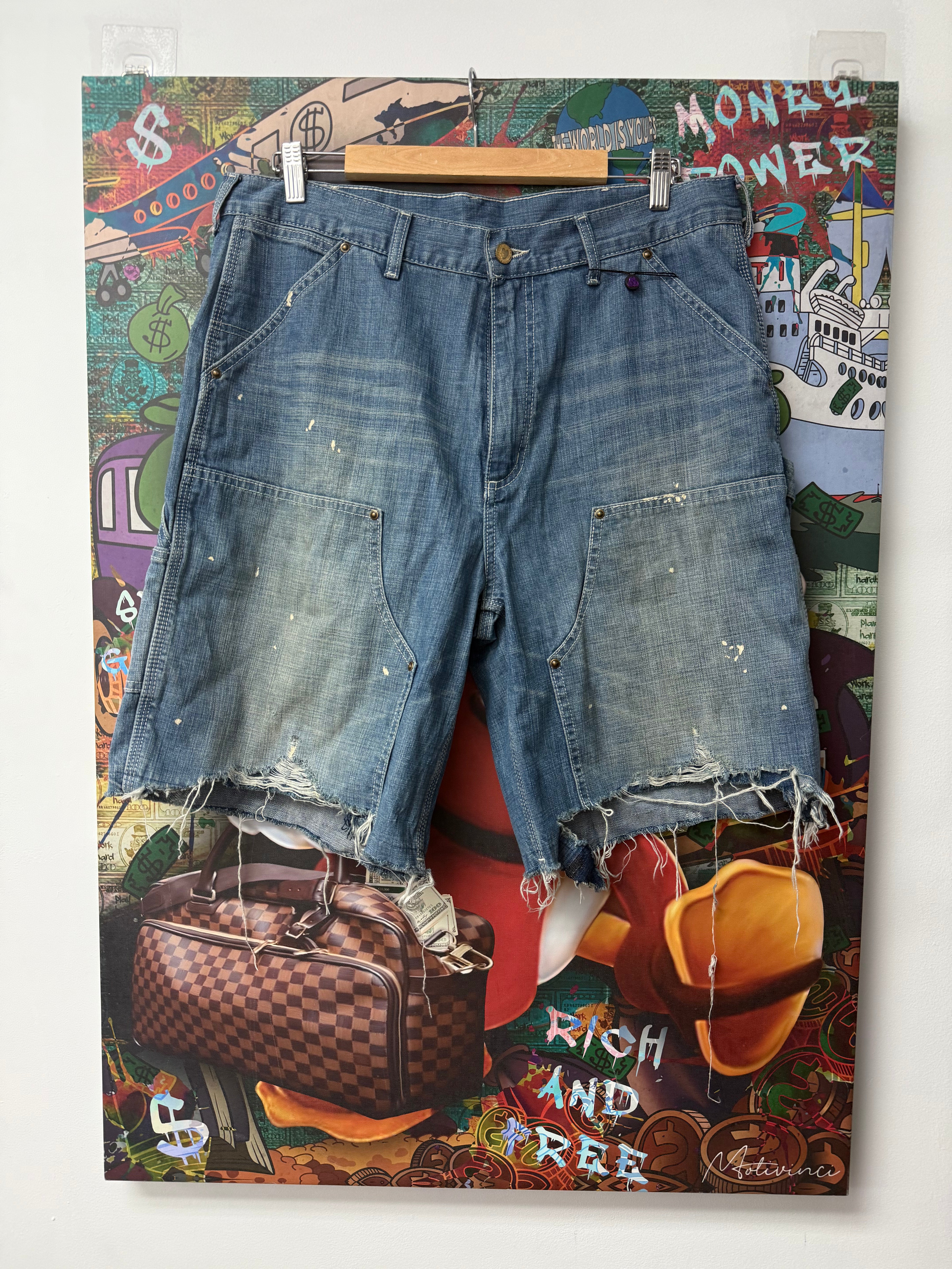 Saint Michael Light Wash Jean Shorts Used
