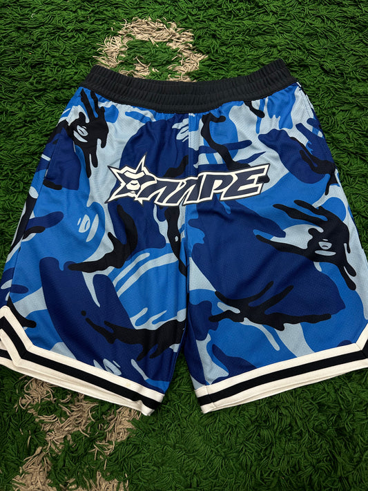 AAPE Mesh Shorts Blue Camo Used Small N/A