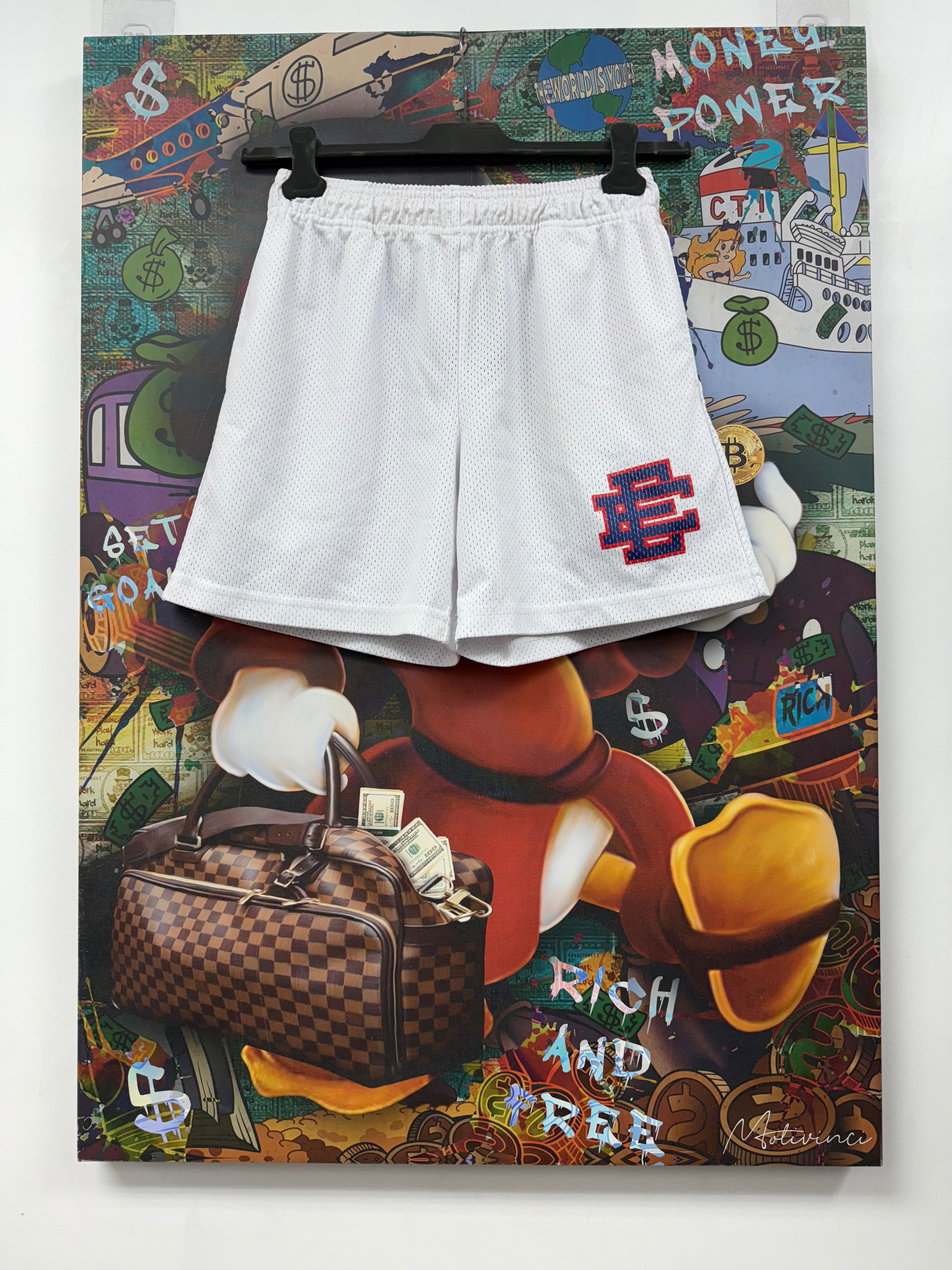 Eric Emanuel White Navy Red Shorts