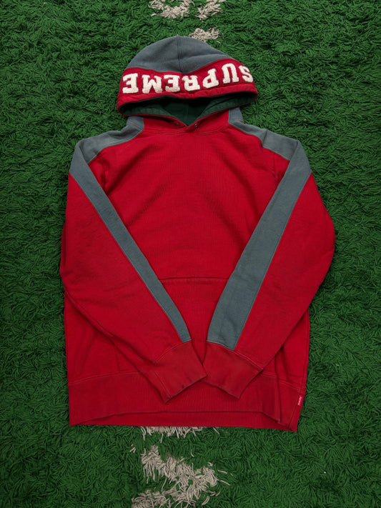 Supreme Hooded Logo Hoodie Red Multi Used Medium