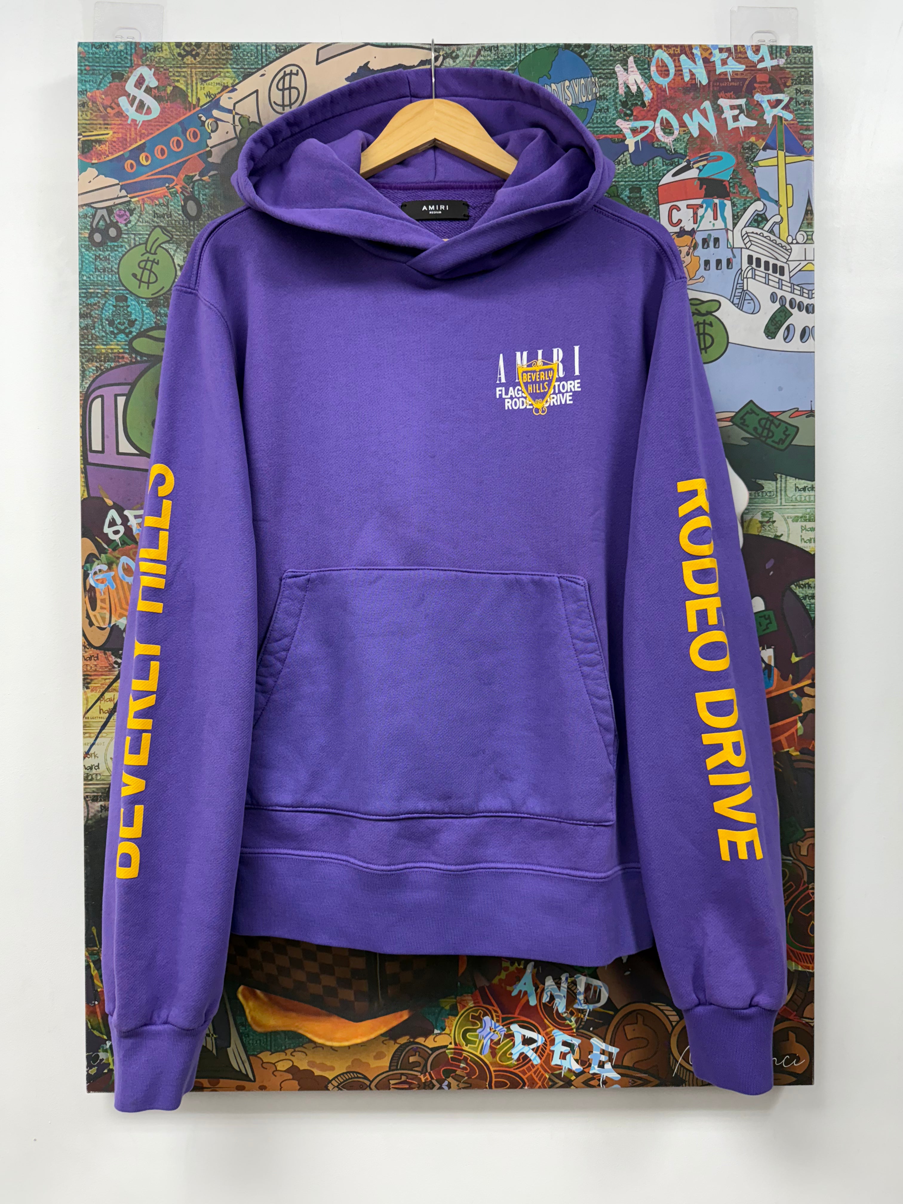 Amiri Purple Yellow Beverly Hills Hoodie