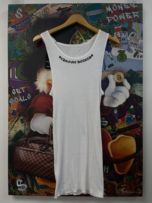 Chrome Hearts Scroll Logo White Tank Top