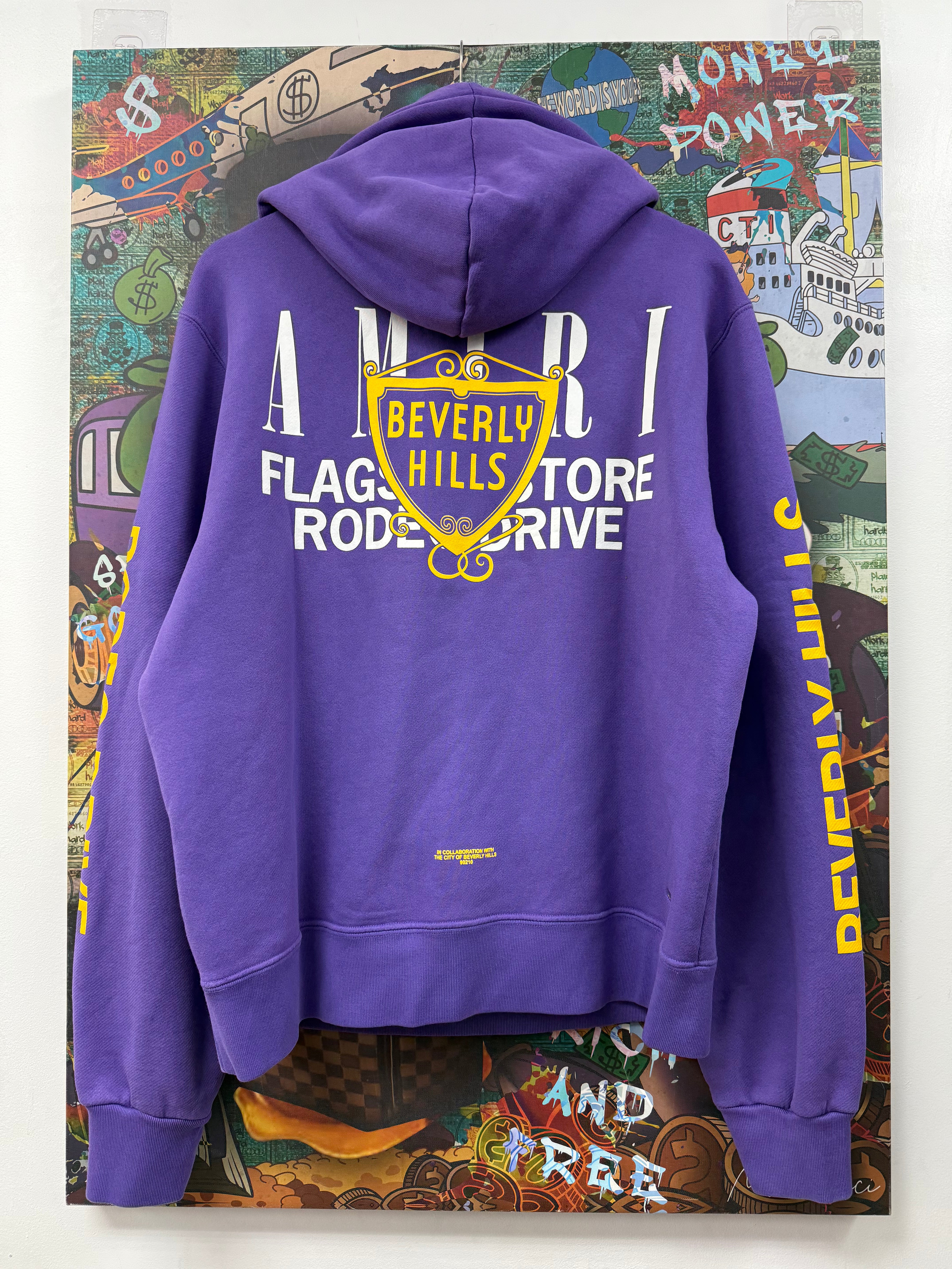 Amiri Purple Yellow Beverly Hills Hoodie