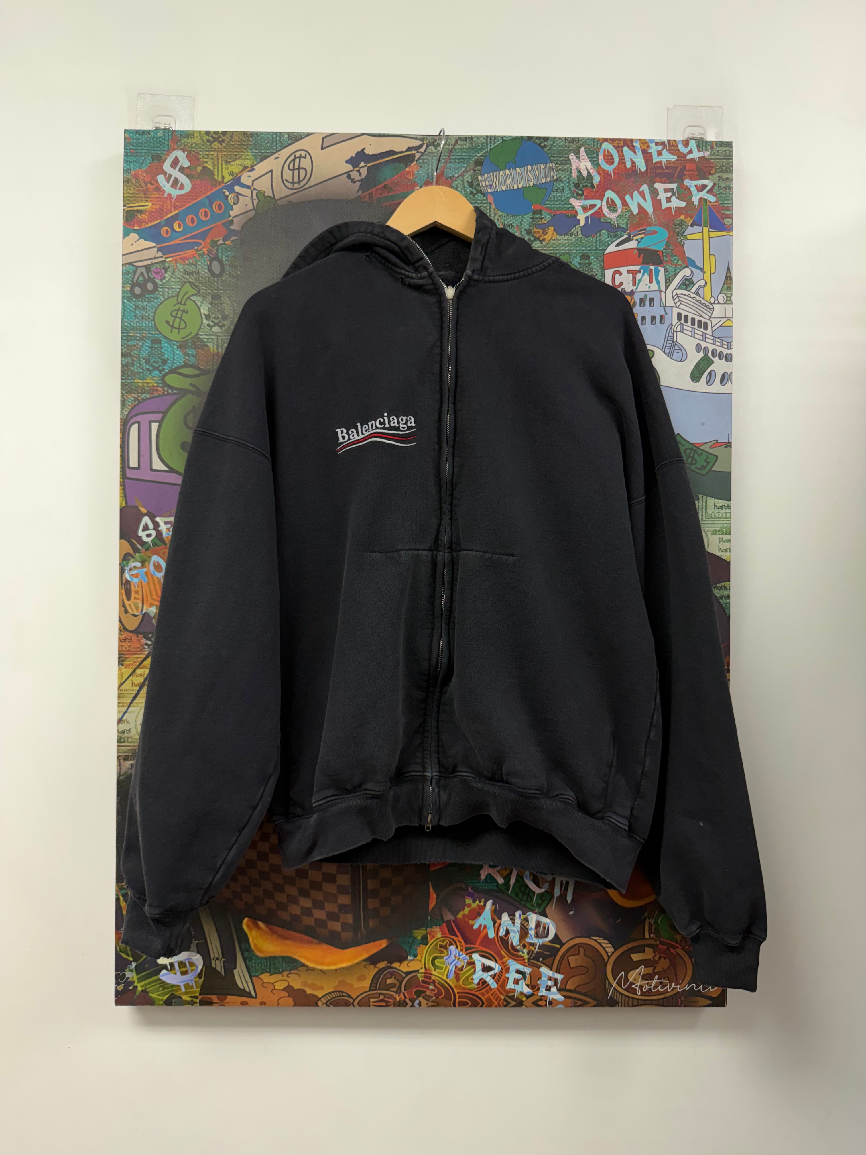 Balenciaga Political Campaign Dark Gray Zip Up