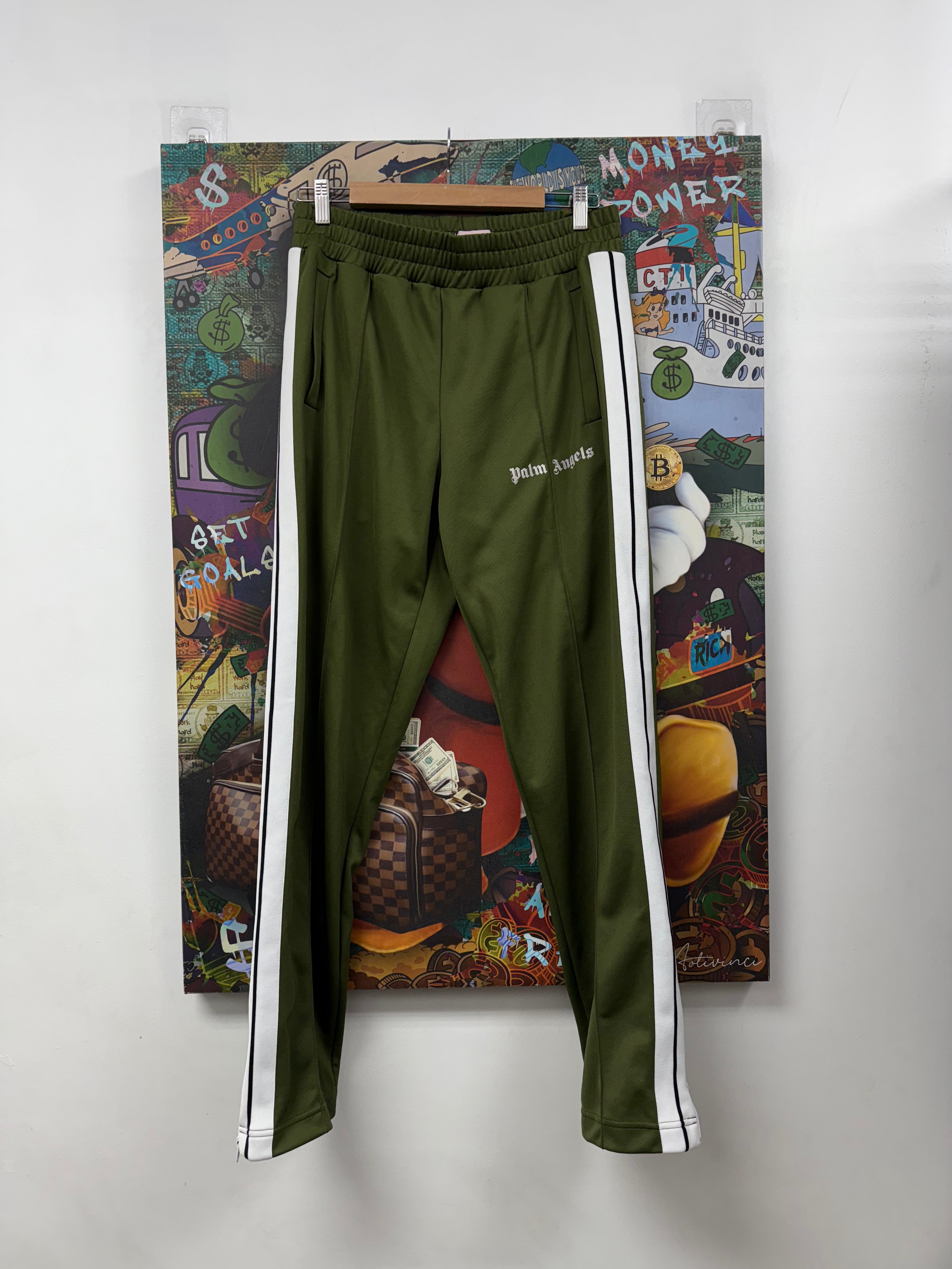 Palm Angels Olive Stripe Track Pants