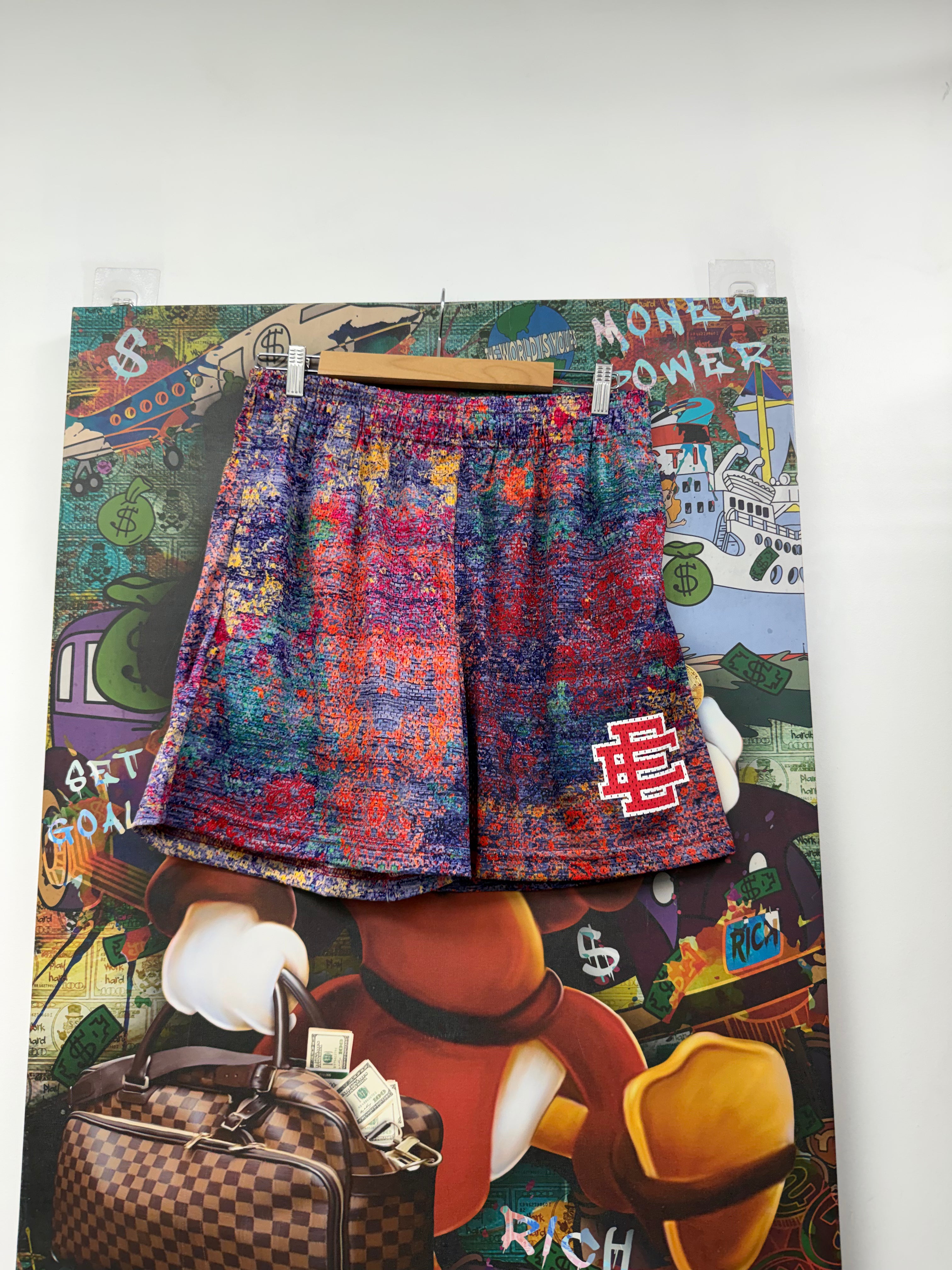 Eric Emanuel Rug Pattern Multi Burgandy Shorts