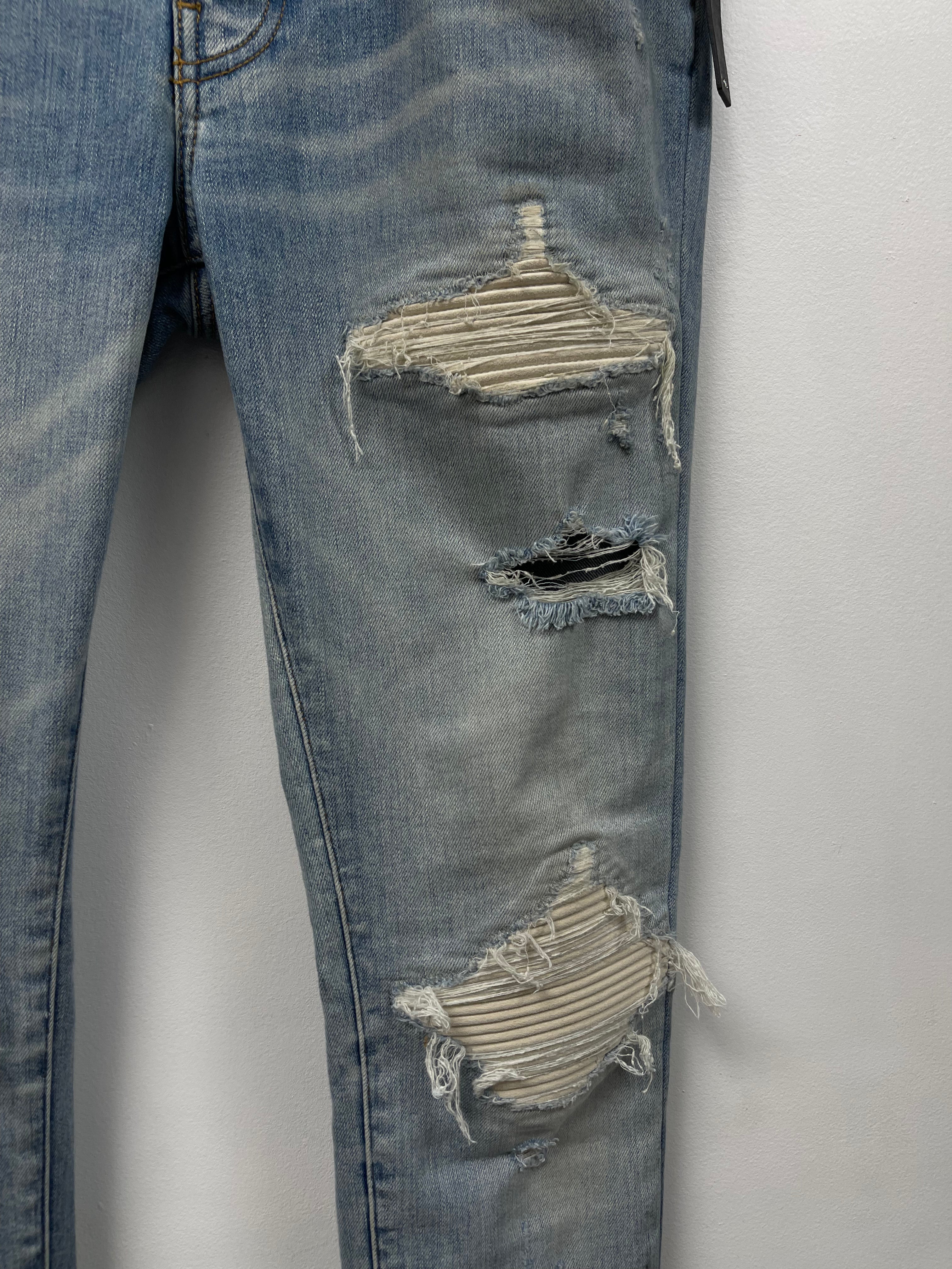 Amiri MX1 Light Wash White Jeans