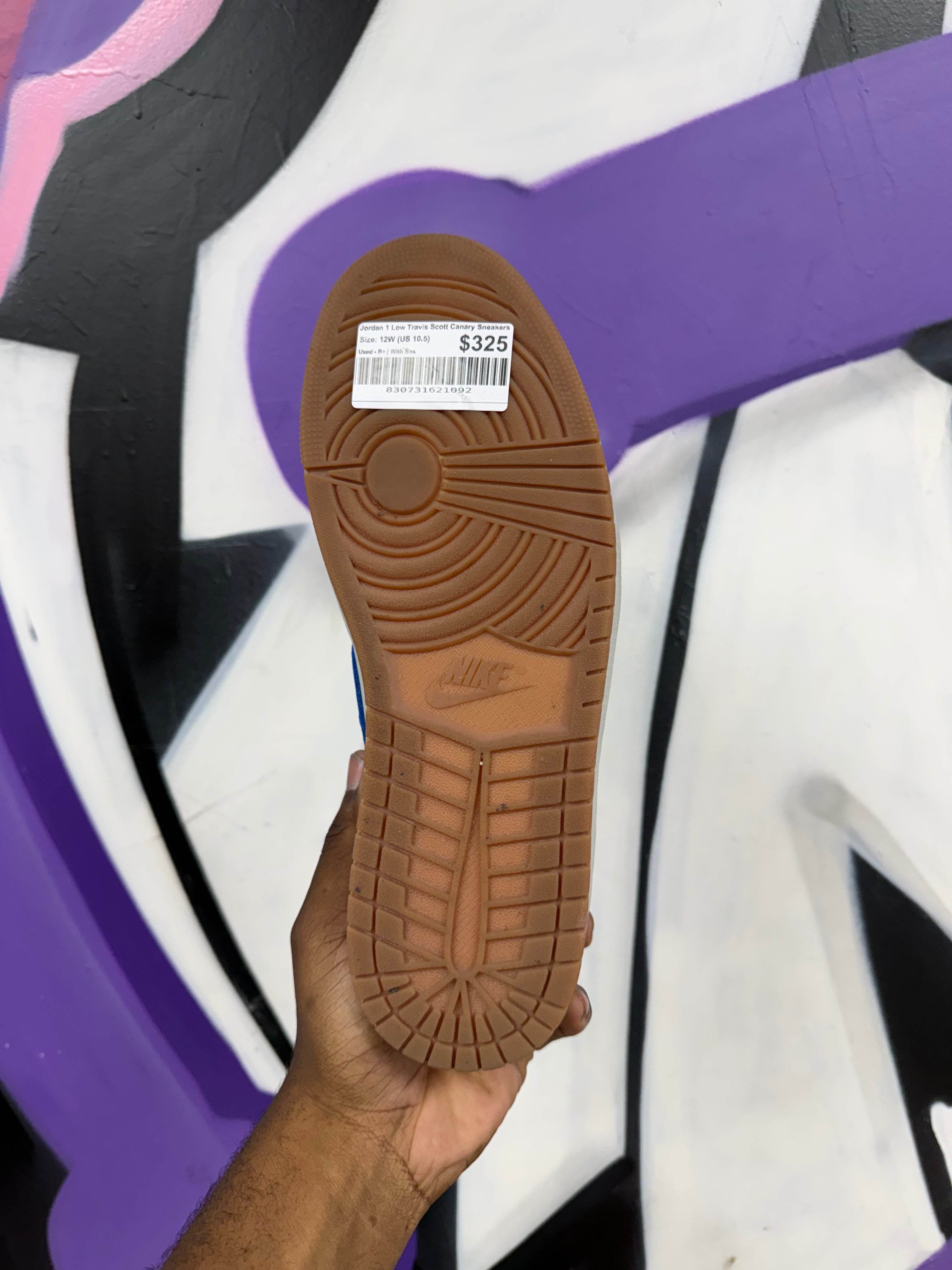 Jordan 1 Low Travis Scott Canary Sneakers