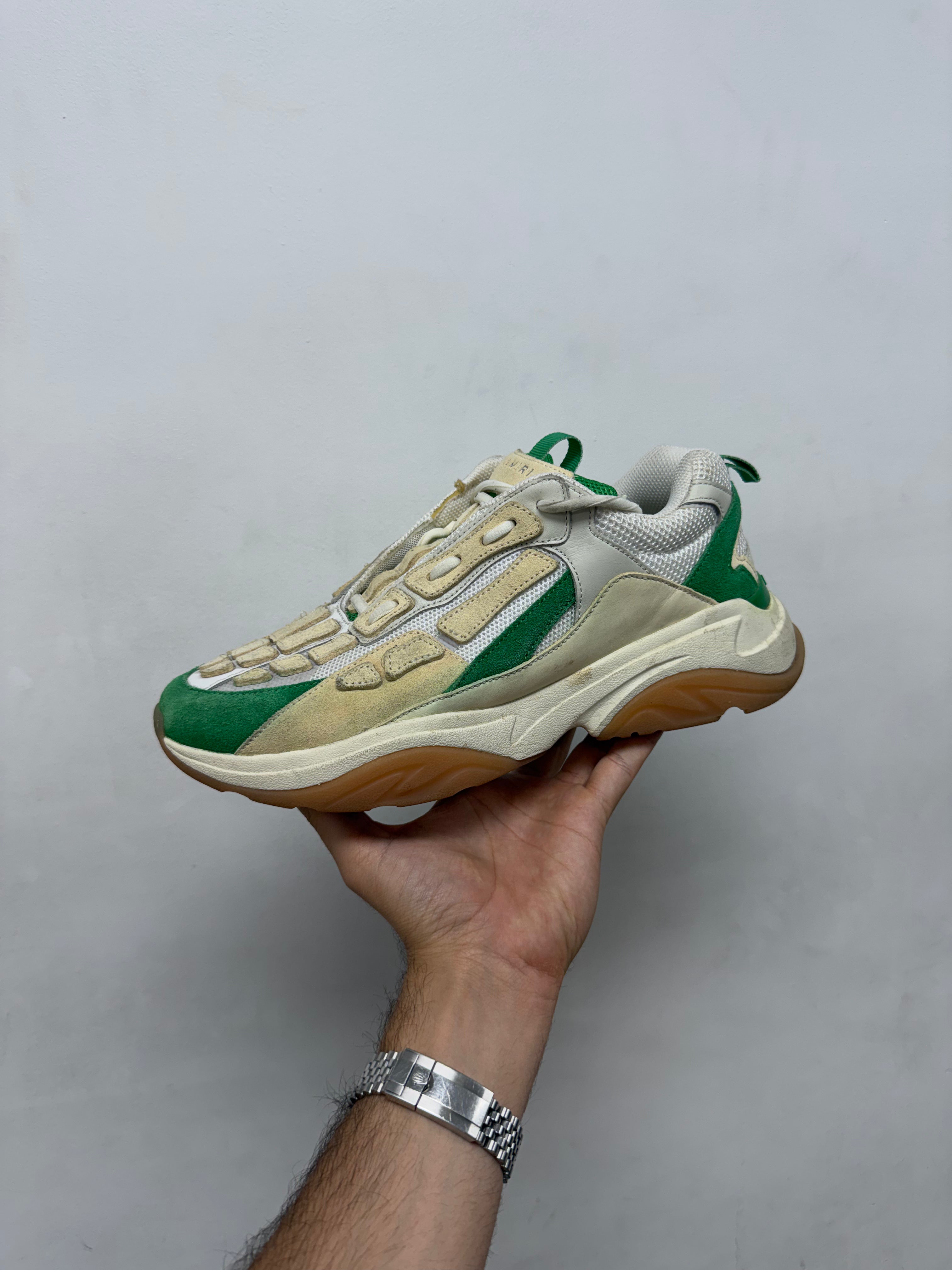 Amiri Cream Green Bone Runner Sneakers