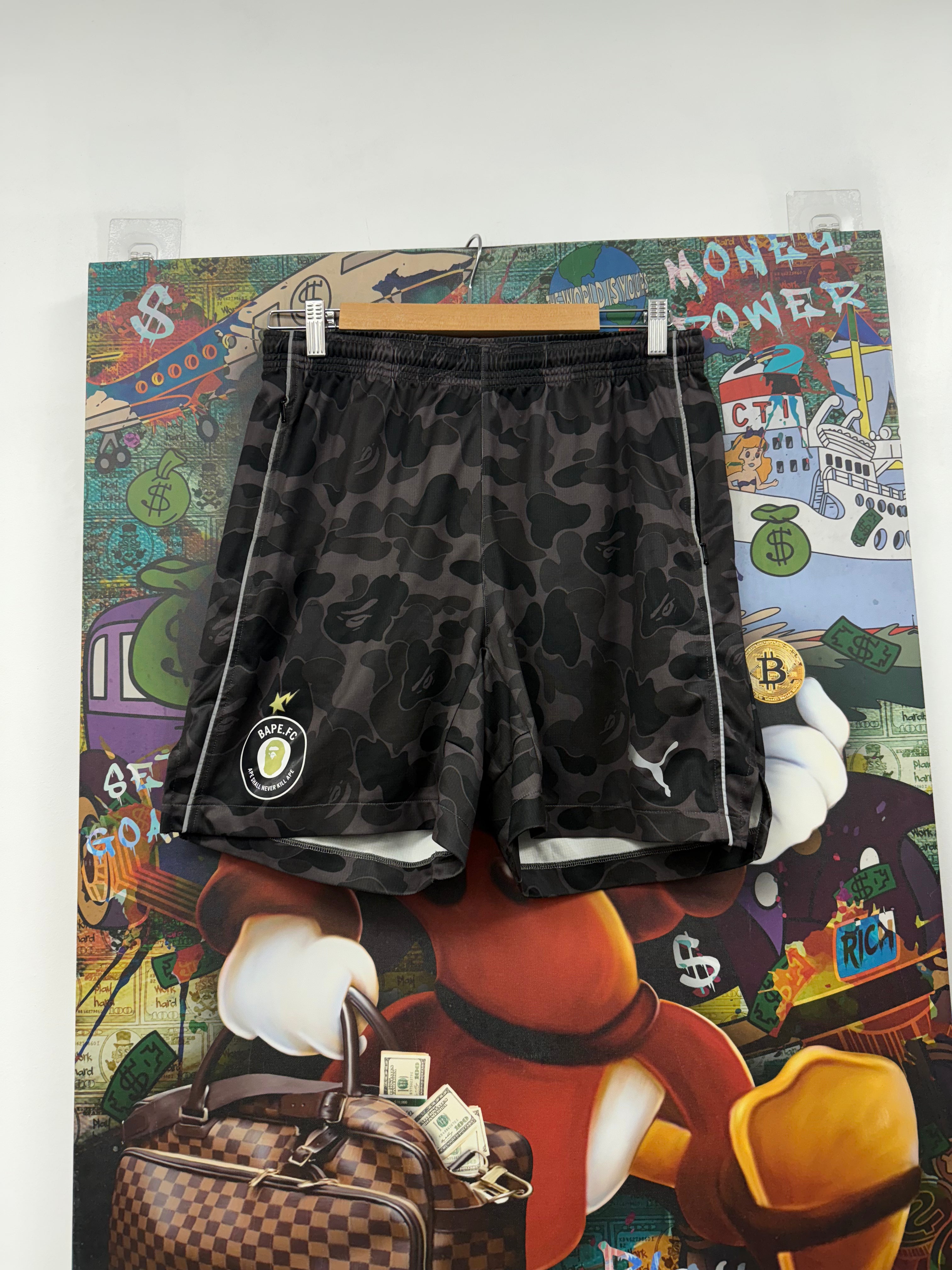 Bape x Puma Black Camo Shorts