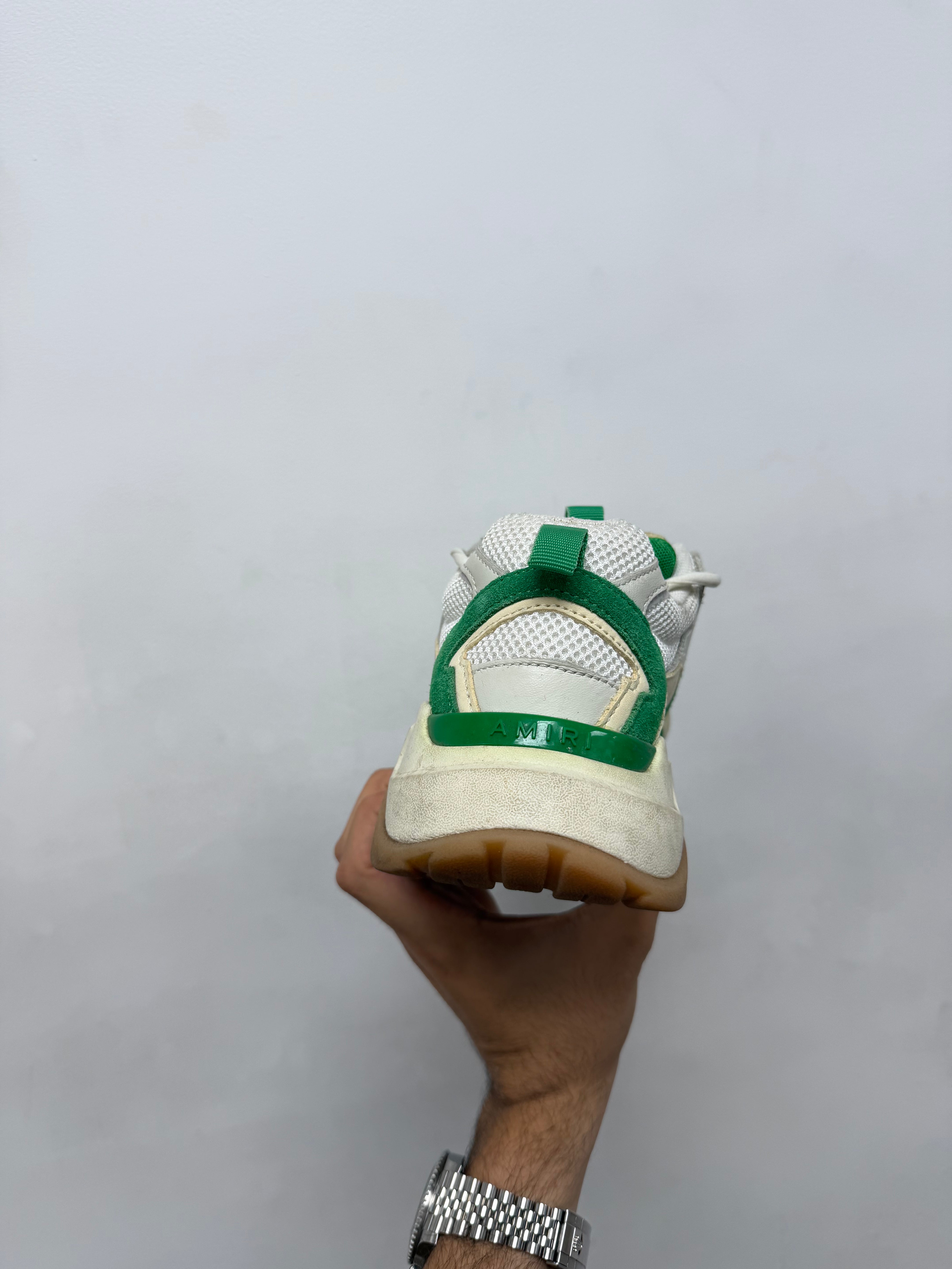 Amiri Cream Green Bone Runner Sneakers