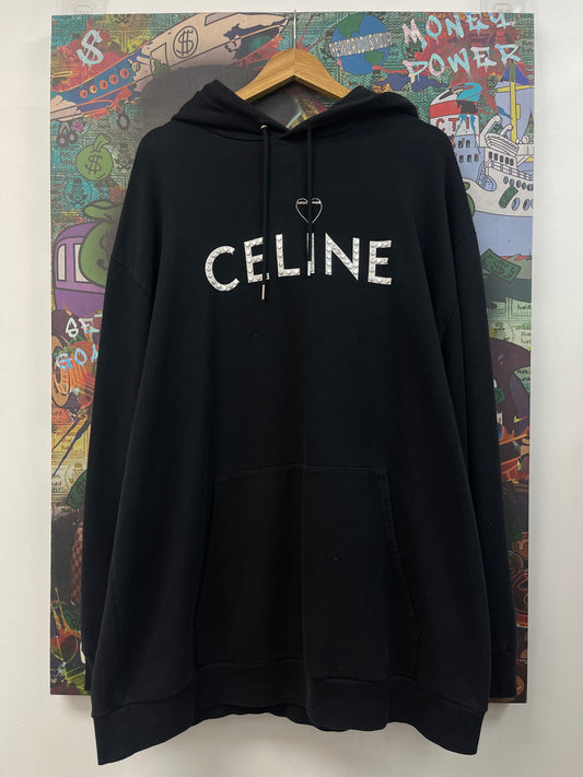Celine Black White Studded Hoodie  Used XL
