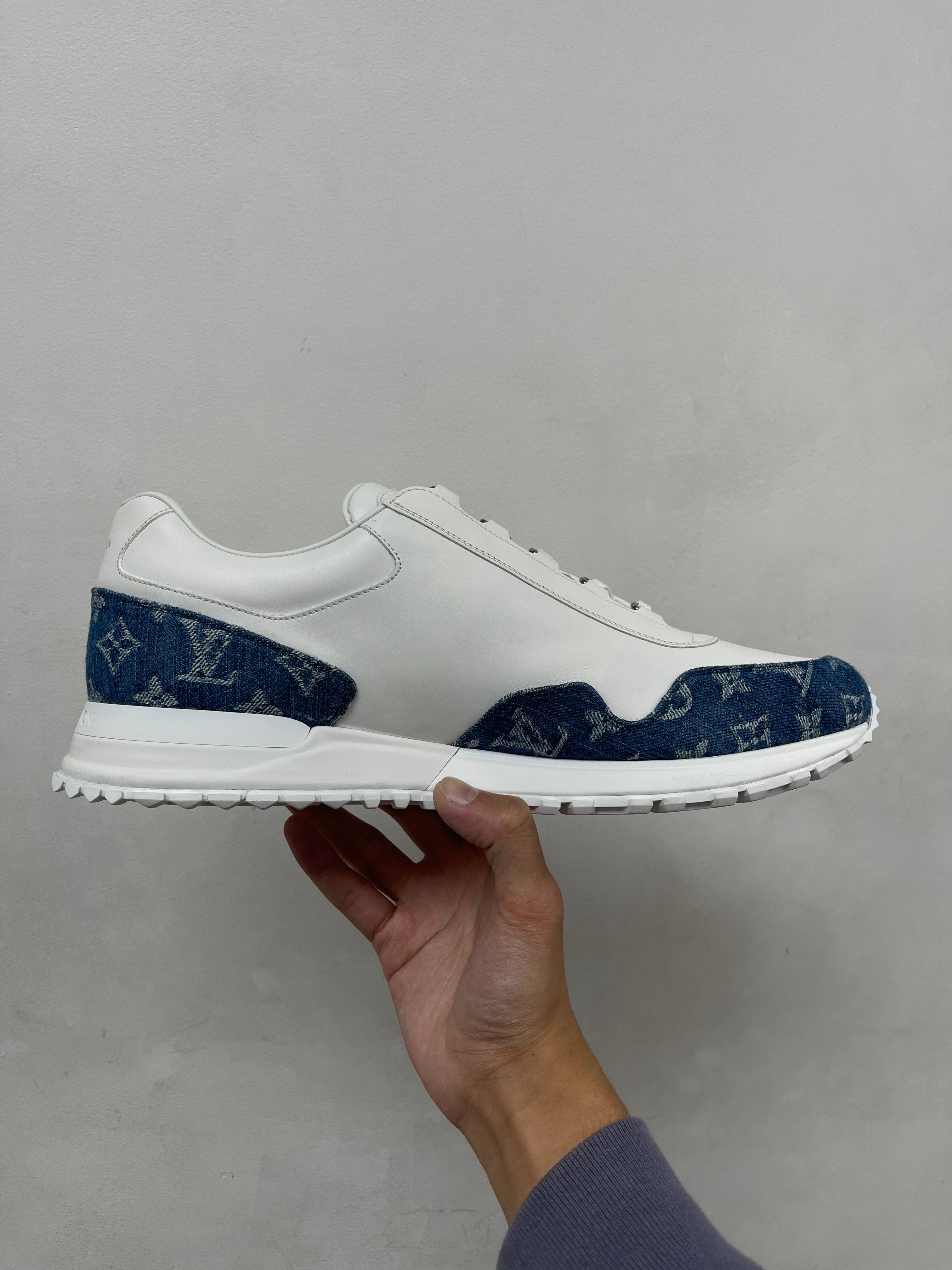 Louis Vuitton White Denim Monogram Runaway Sneakers