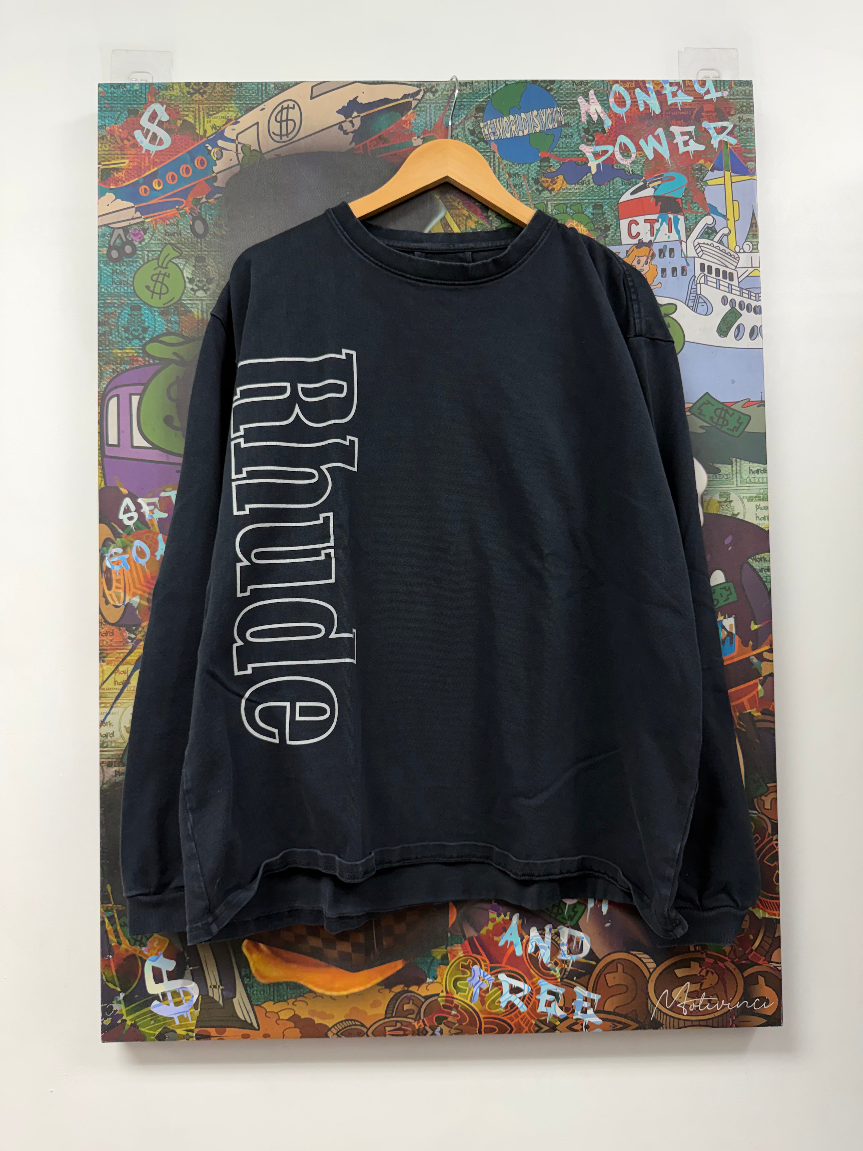 Rhude Navy Logo Ls Tee