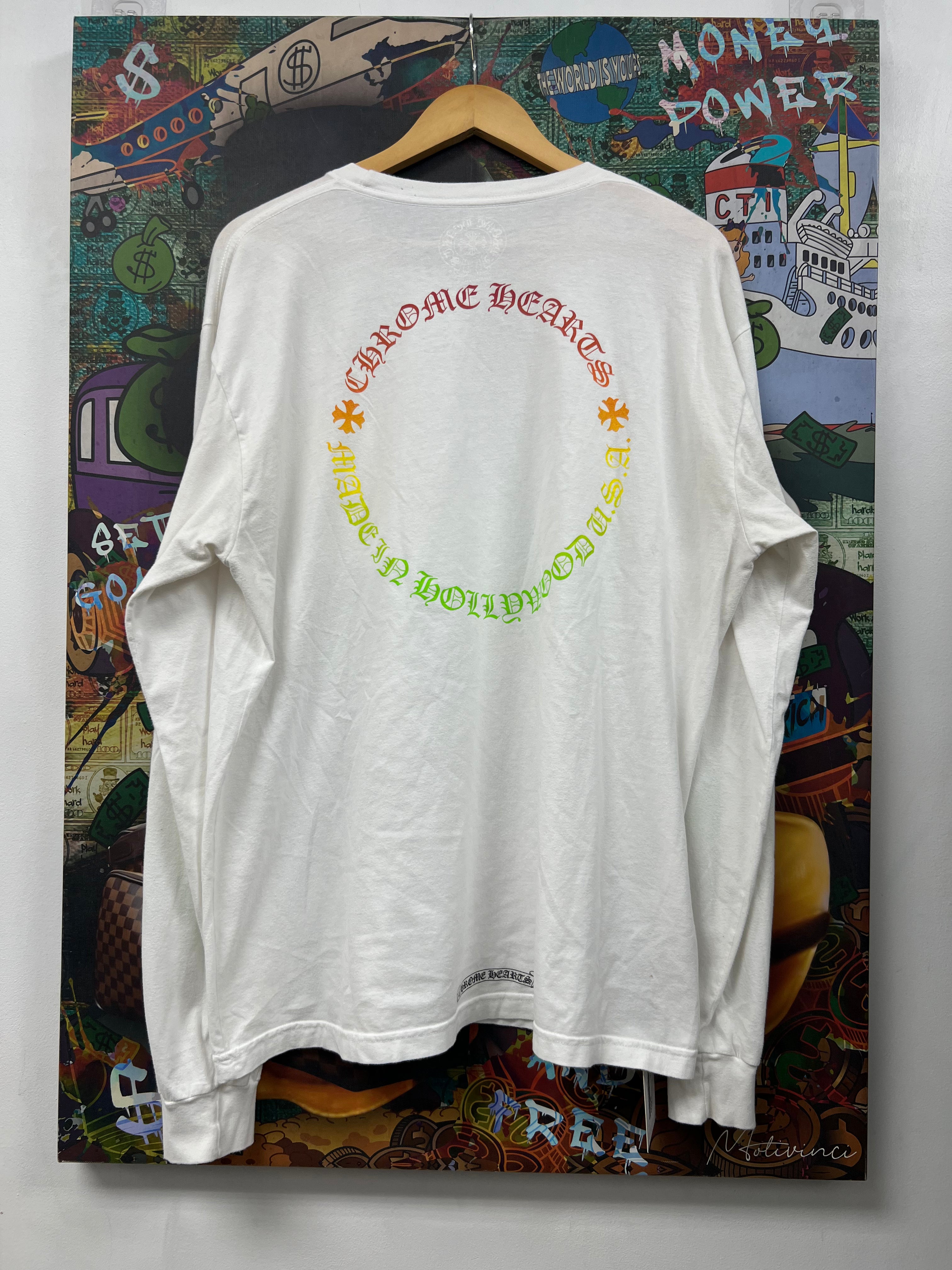 Chrome Hearts White Floral Gradient Long Sleeve