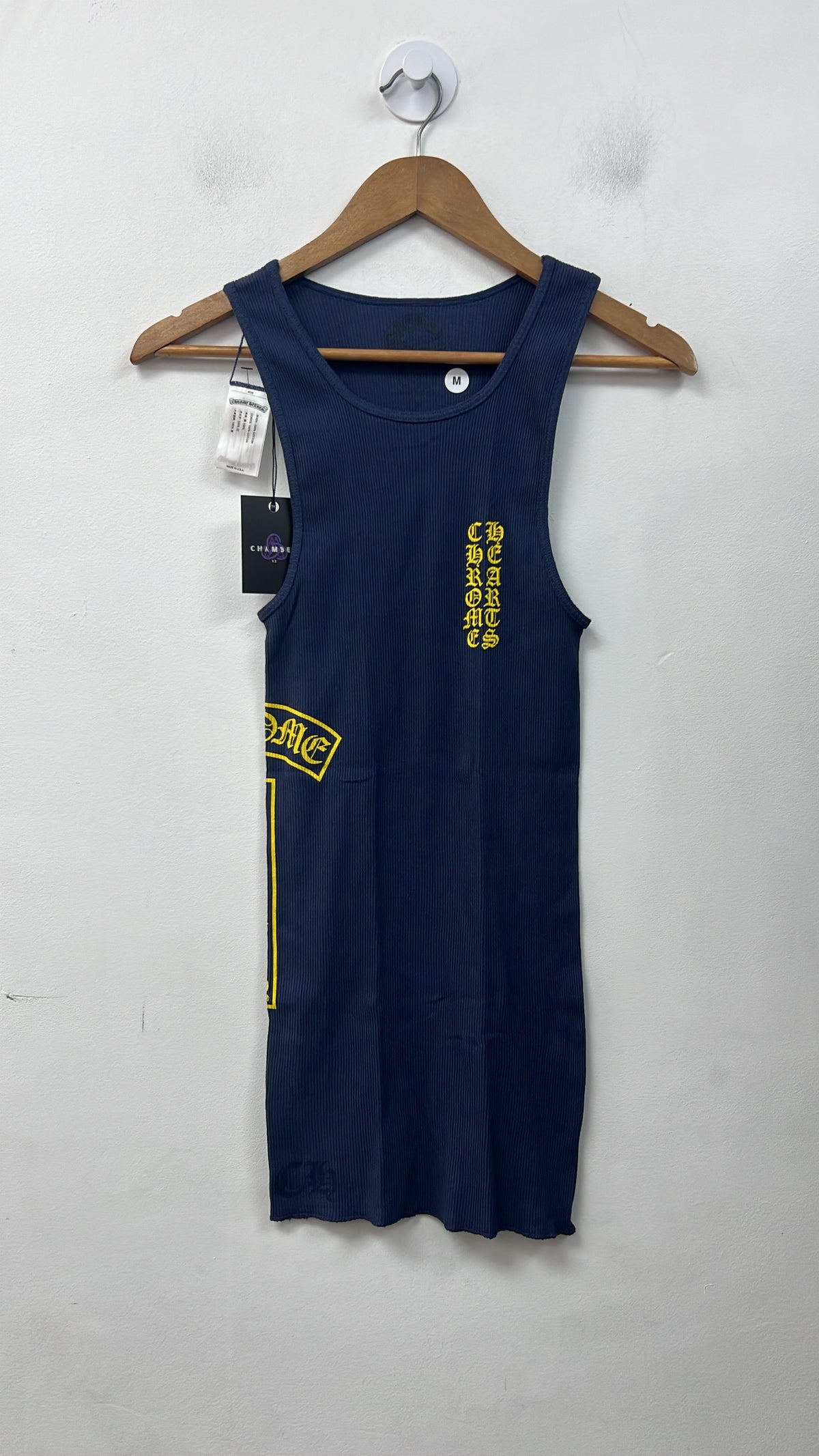 Chrome Hearts Navy Yellow T-Bar Tank Dress