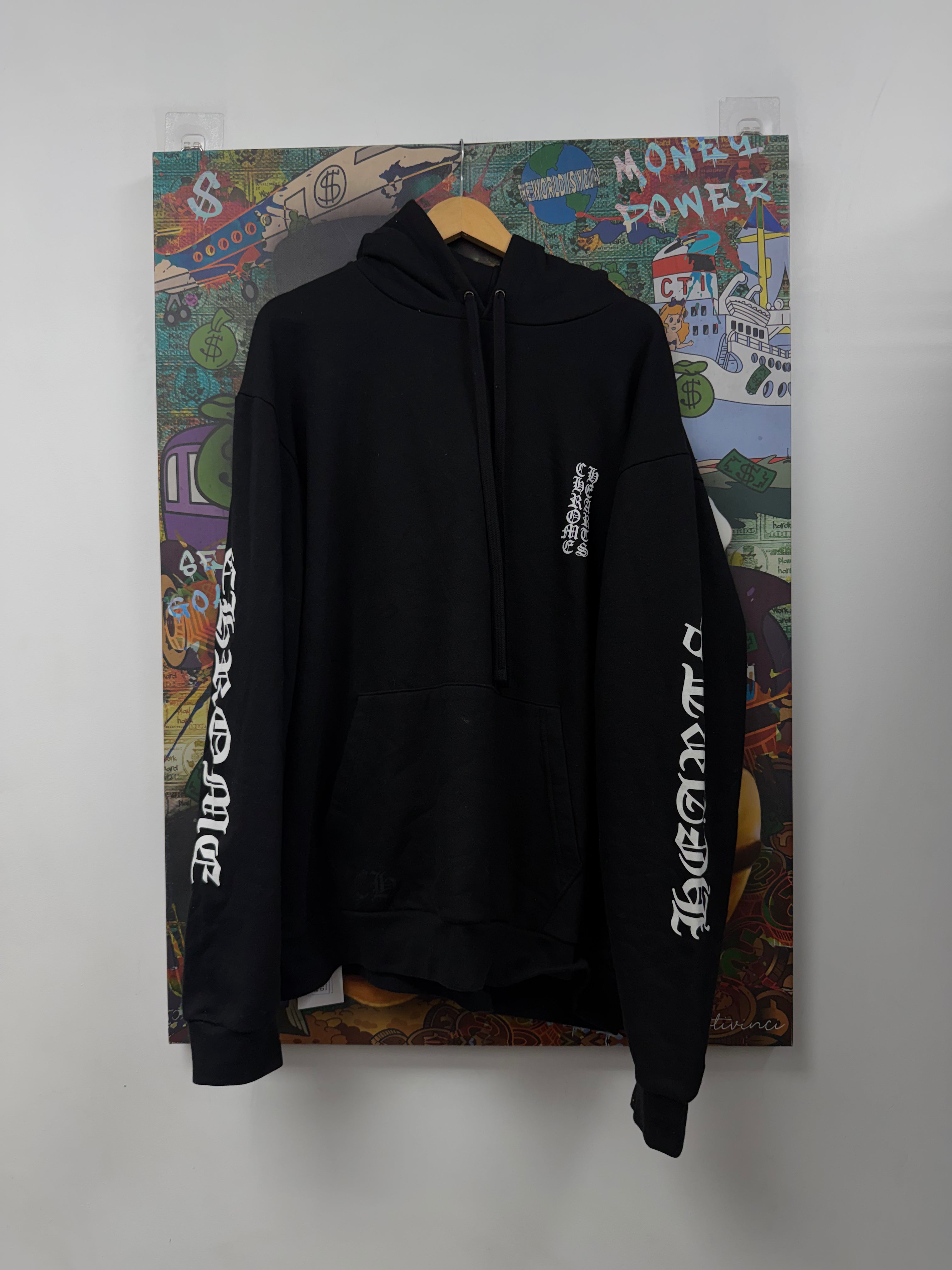 Chrome Hearts Black Vertical Logo Hoodie