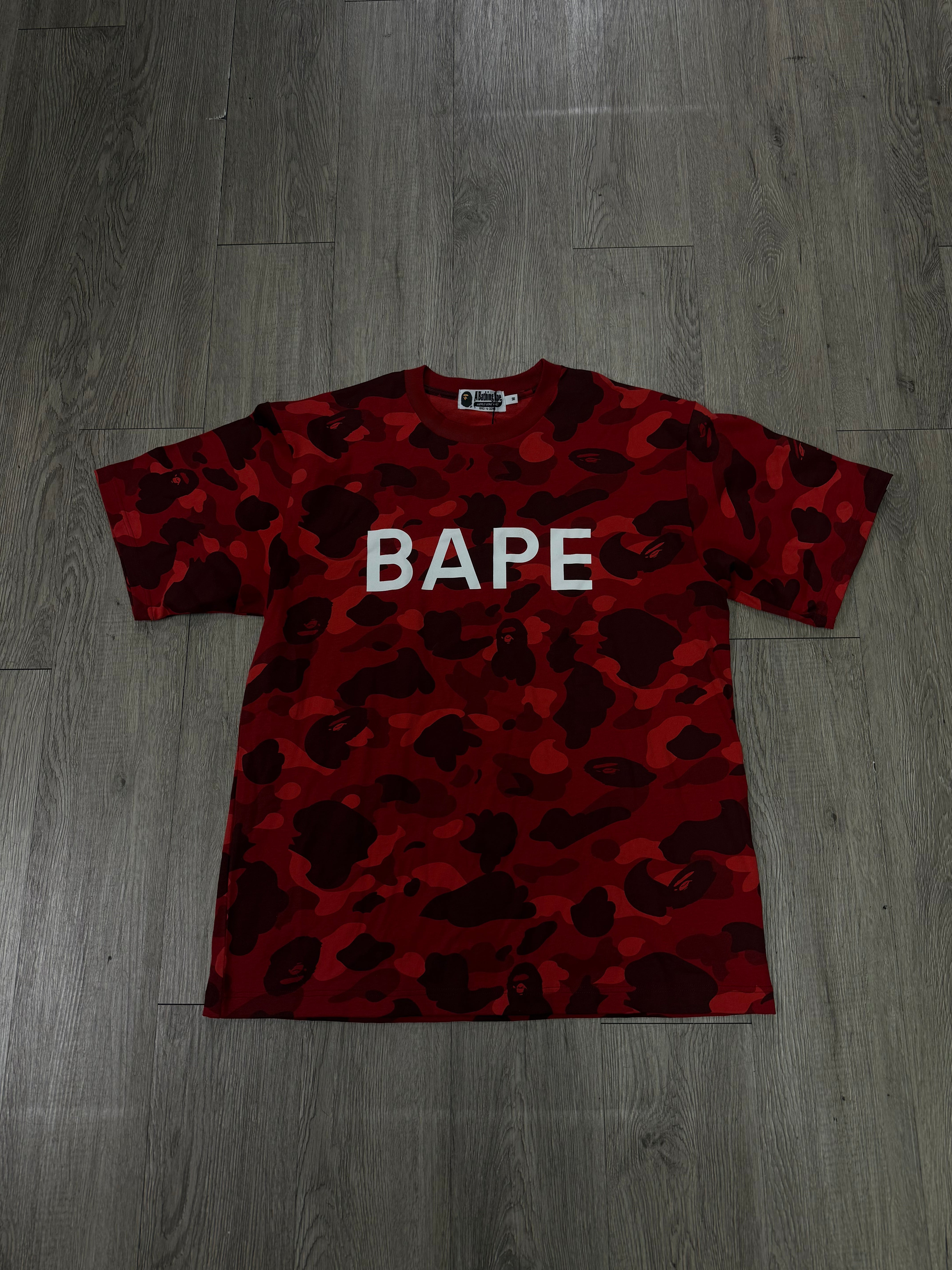 BAPE Red Camo Chest Logo Tee