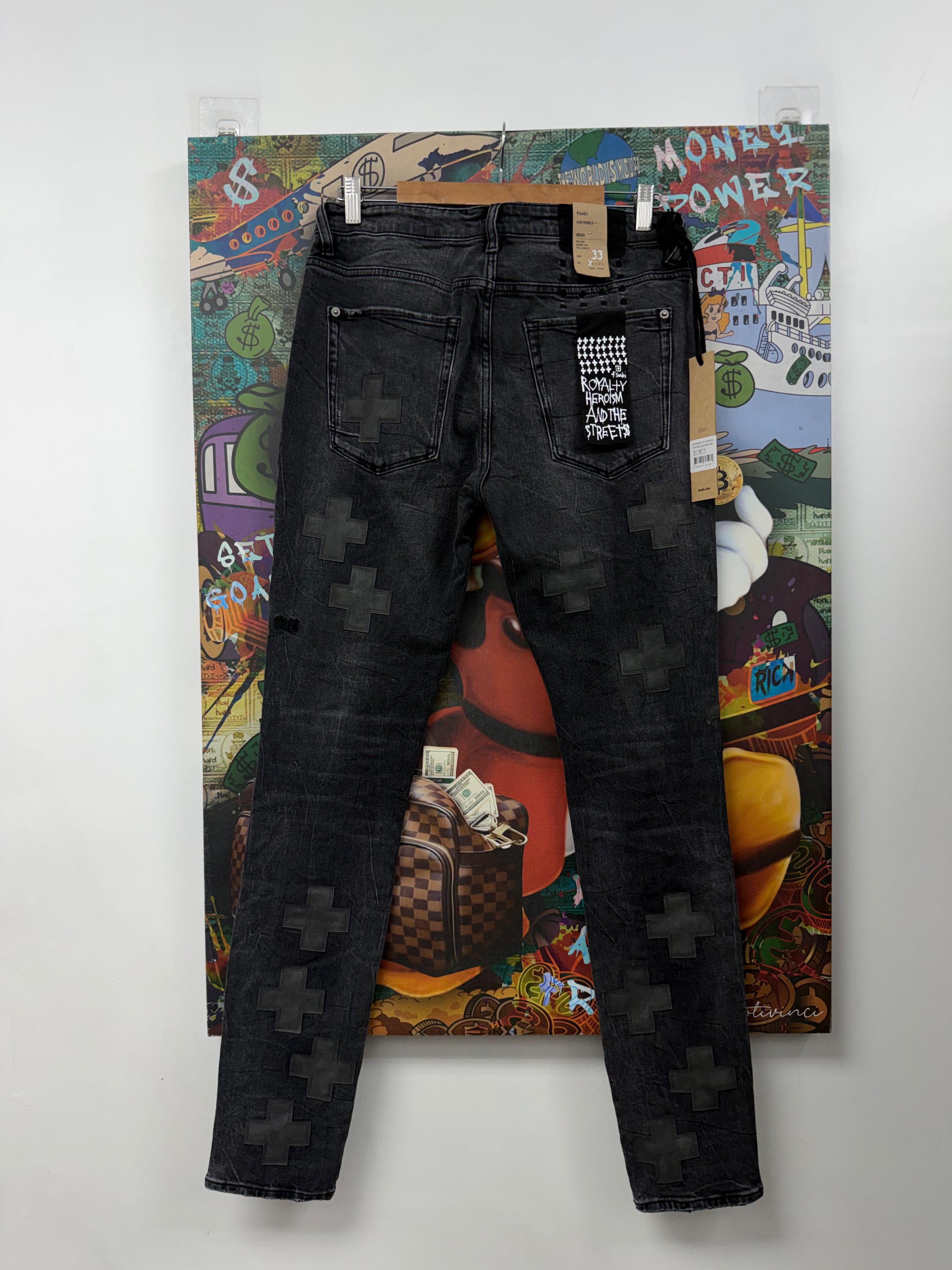 Ksubi Black Wash Patchwork Jeans