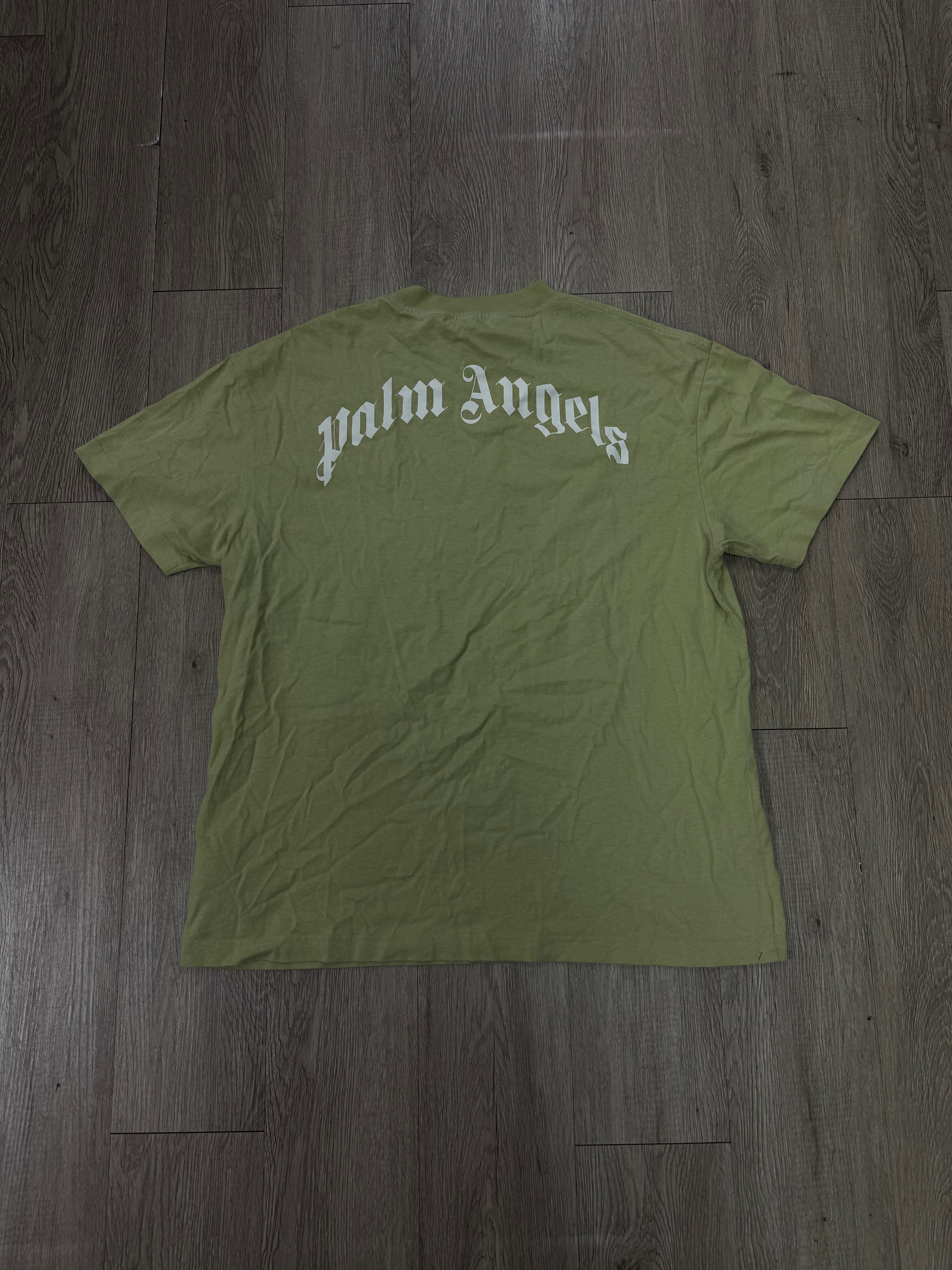 Palm Angels Light Olive Teddy Bear Tee