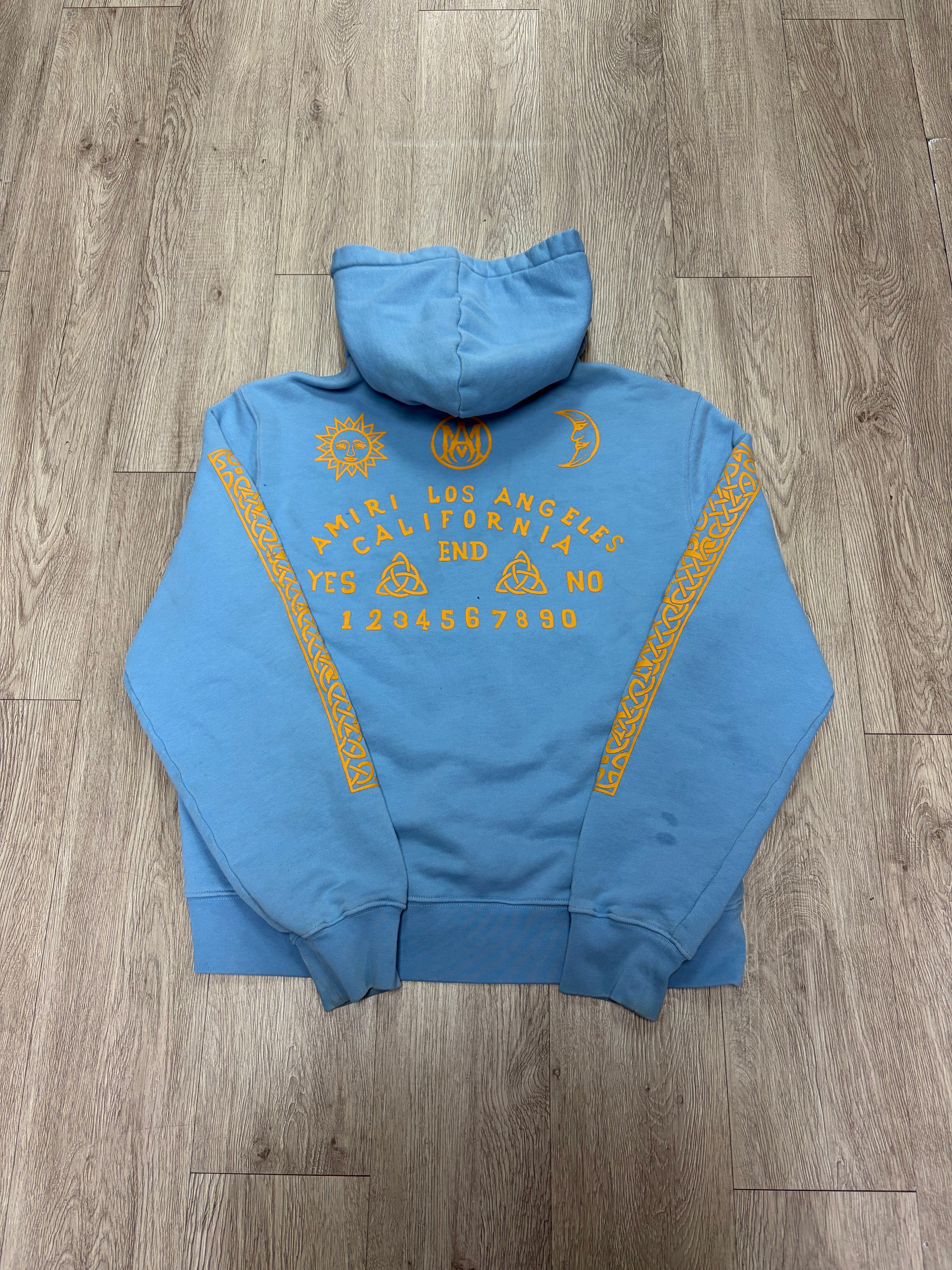 Amiri Blue Yellow Ouija Board MA Hoodie