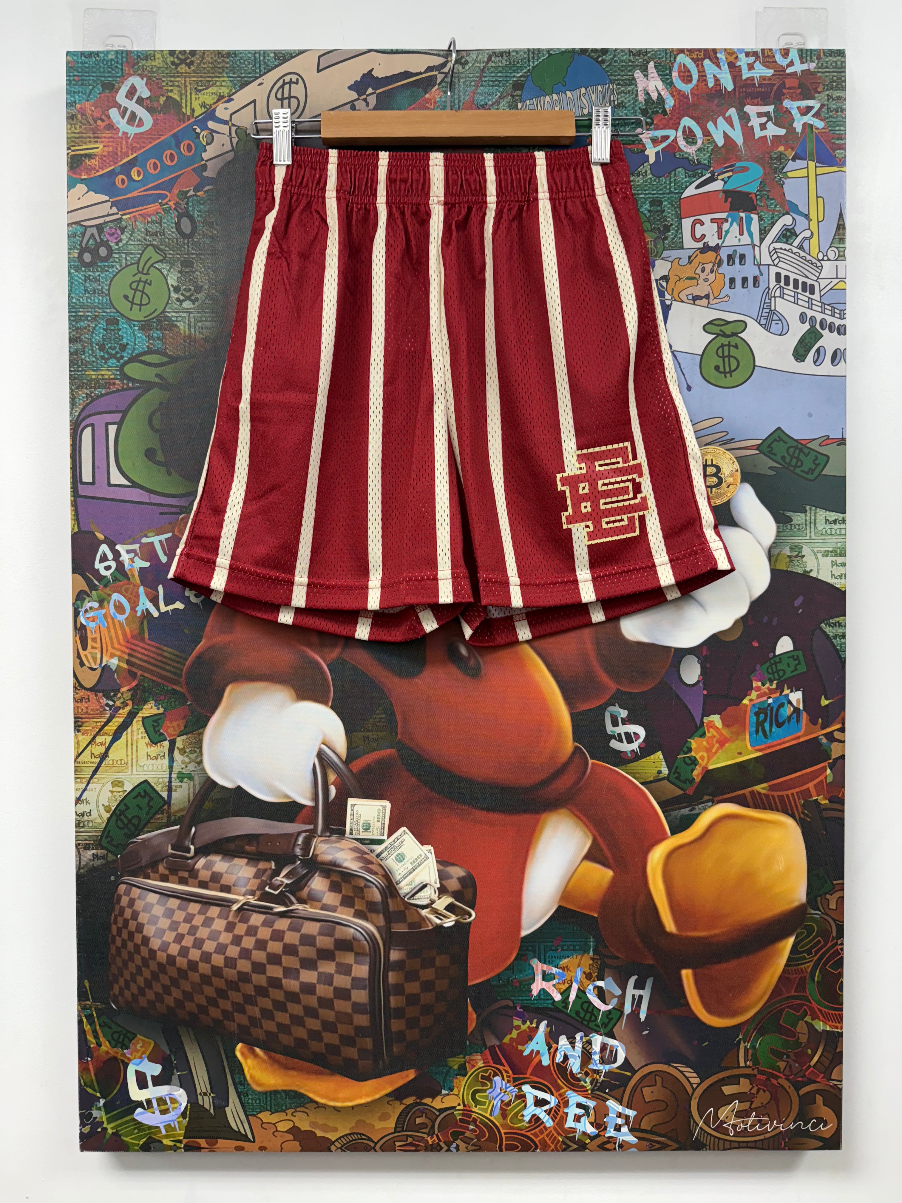 Eric Emanuel Brick Red Striped Shorts