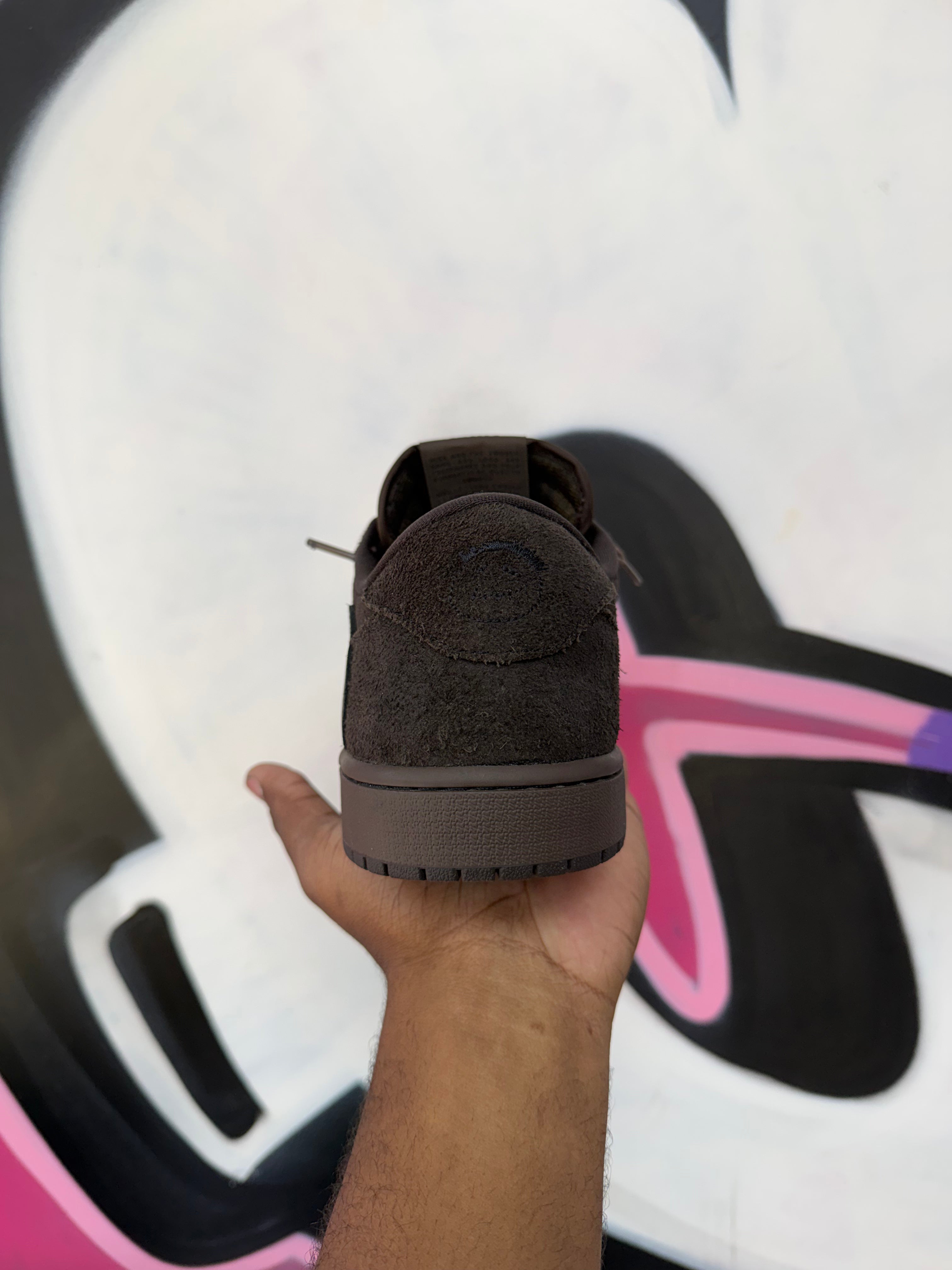 Jordan 1 Low Travis Scott Brown Velvet Sneakers