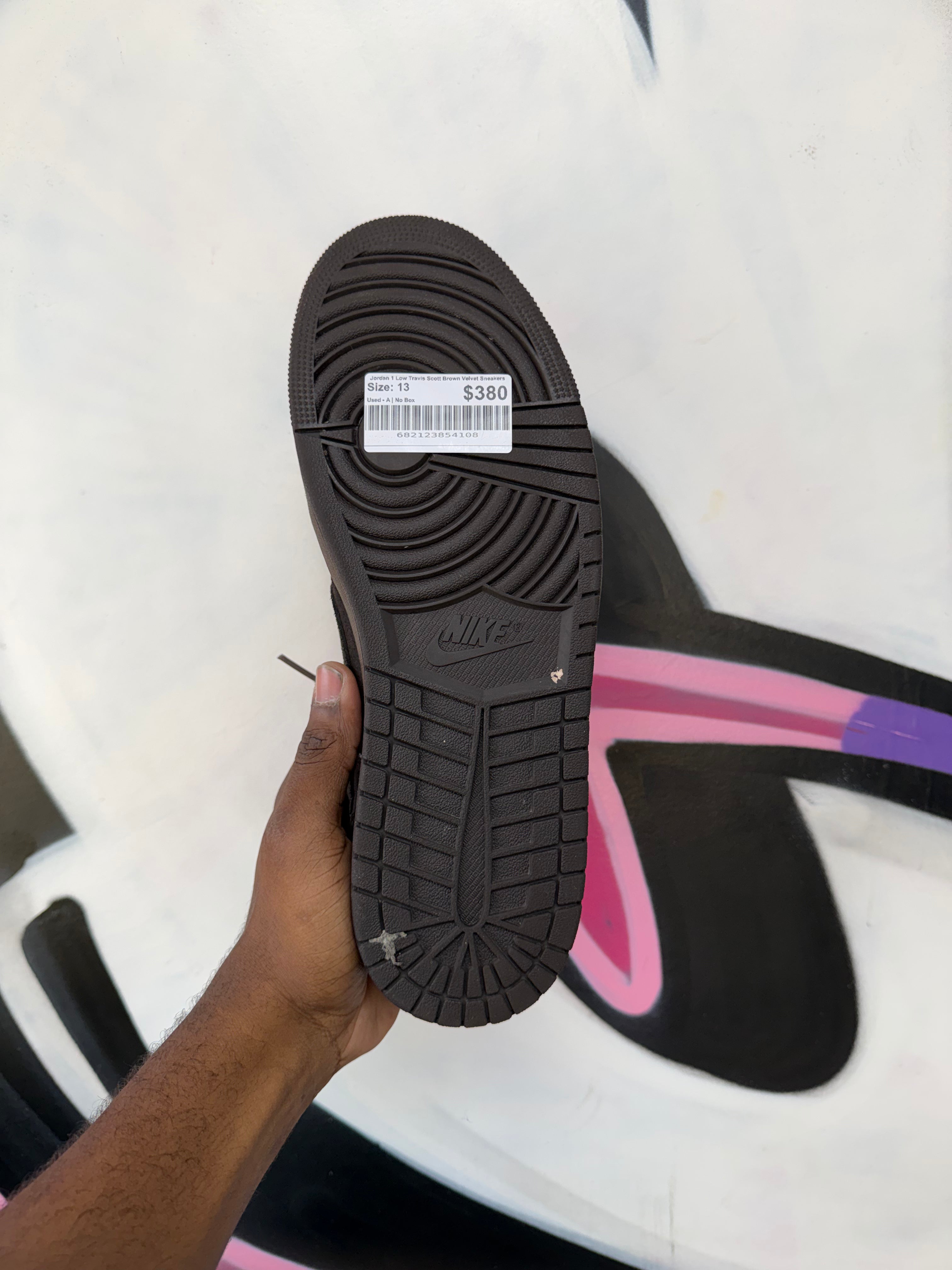 Jordan 1 Low Travis Scott Brown Velvet Sneakers