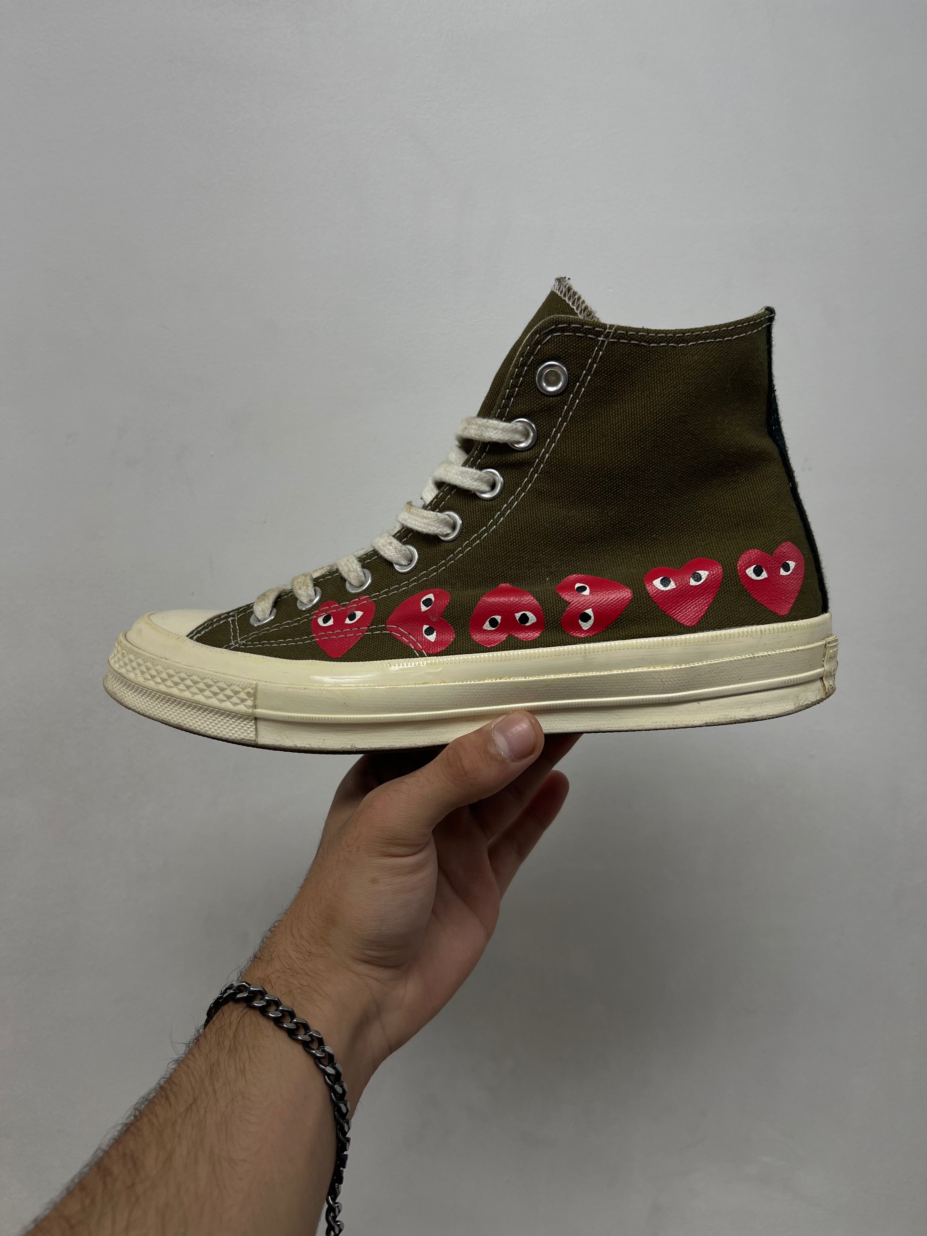 Converse CDG High Olive Sneakers