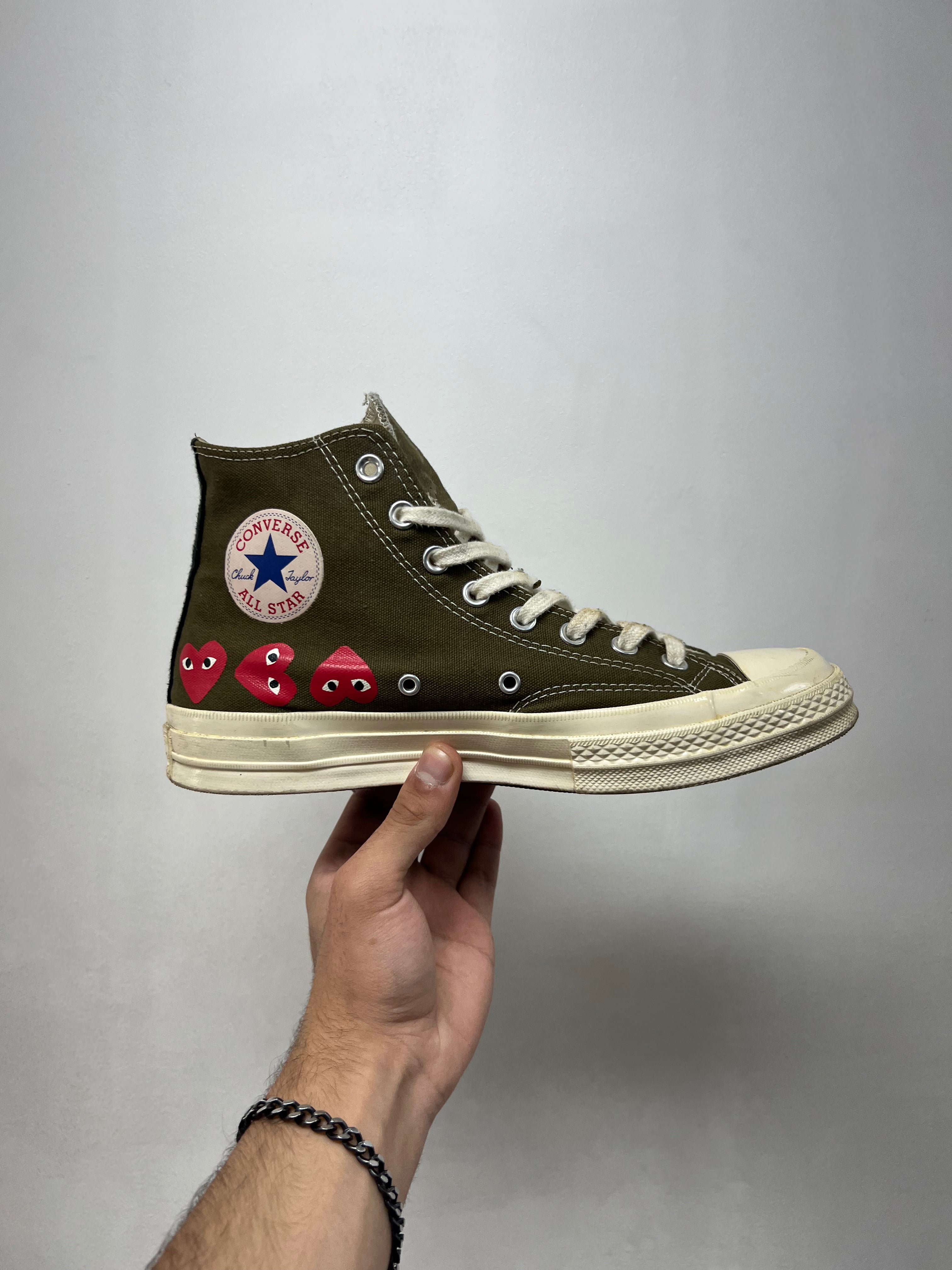 Converse CDG High Olive Sneakers