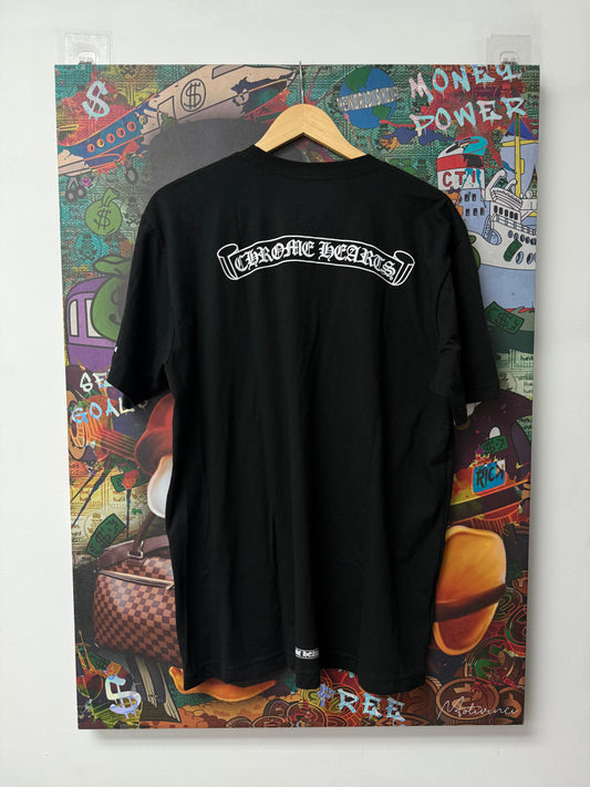 Chrome Hearts Black White Scroll Logo Tee