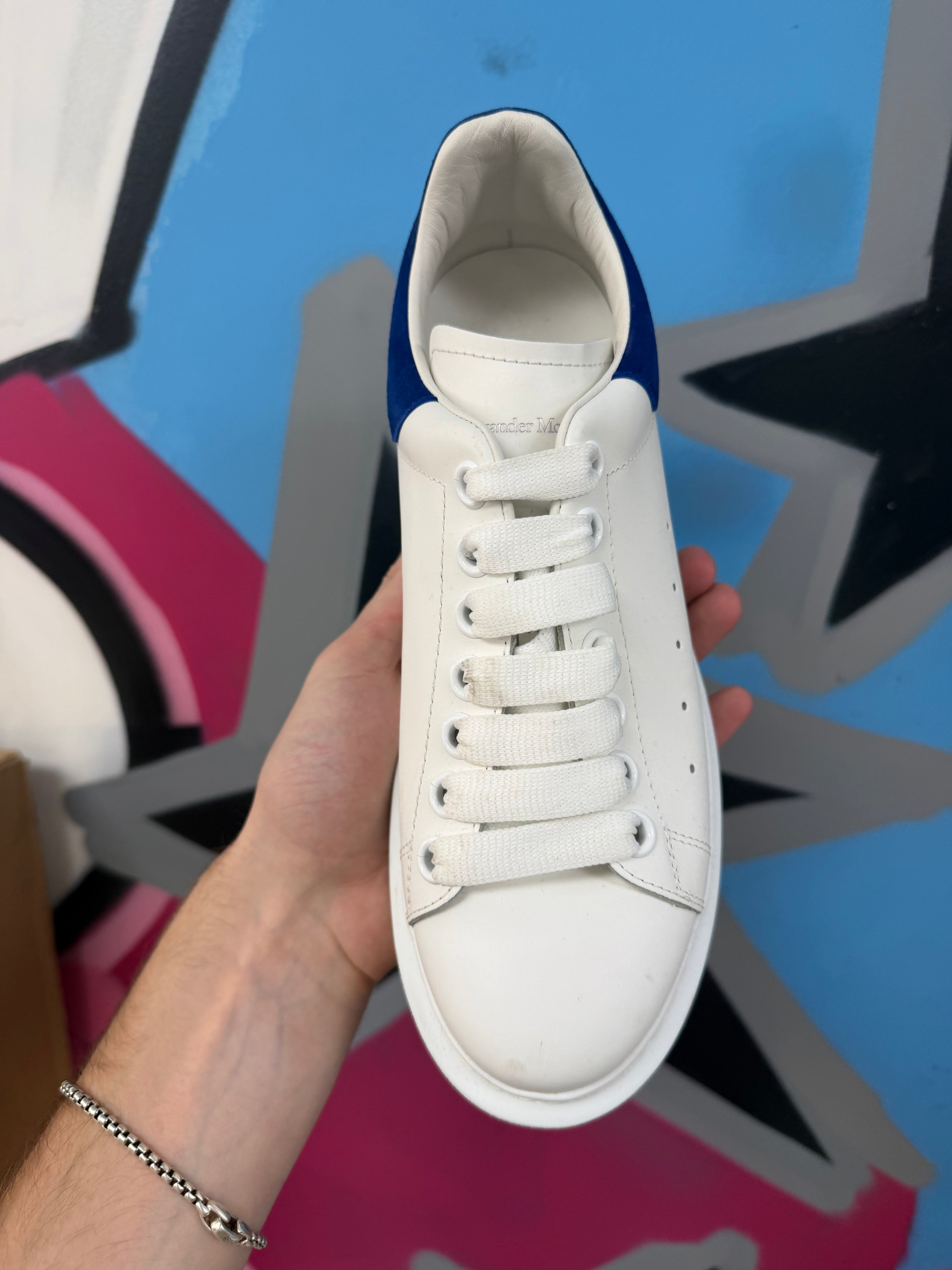 Alexander Mcqueen White Blue Oversized Sneakers