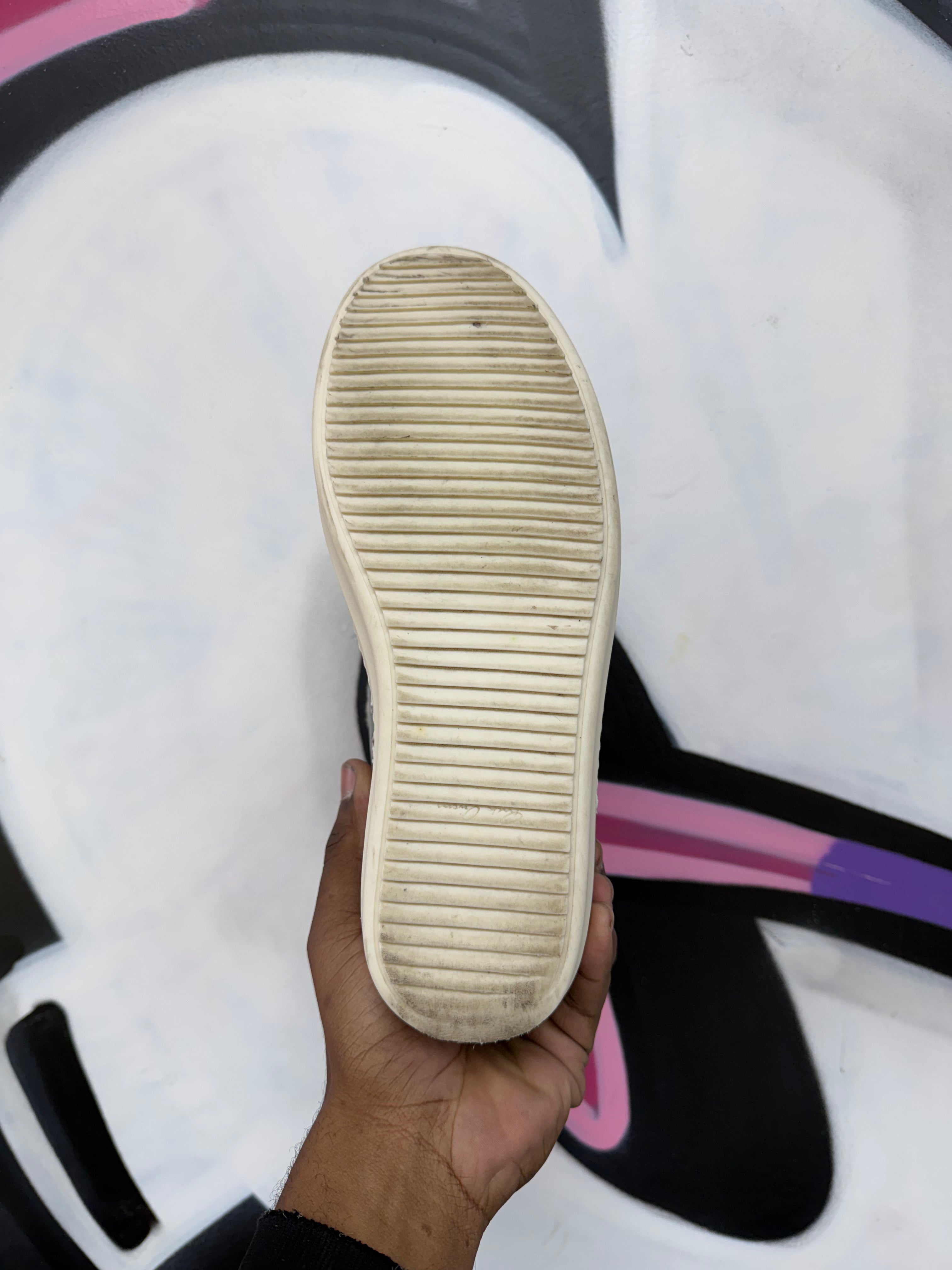 Rick Owens Washed Indigo Milk Mainline Jumbolace Hi Sneakers