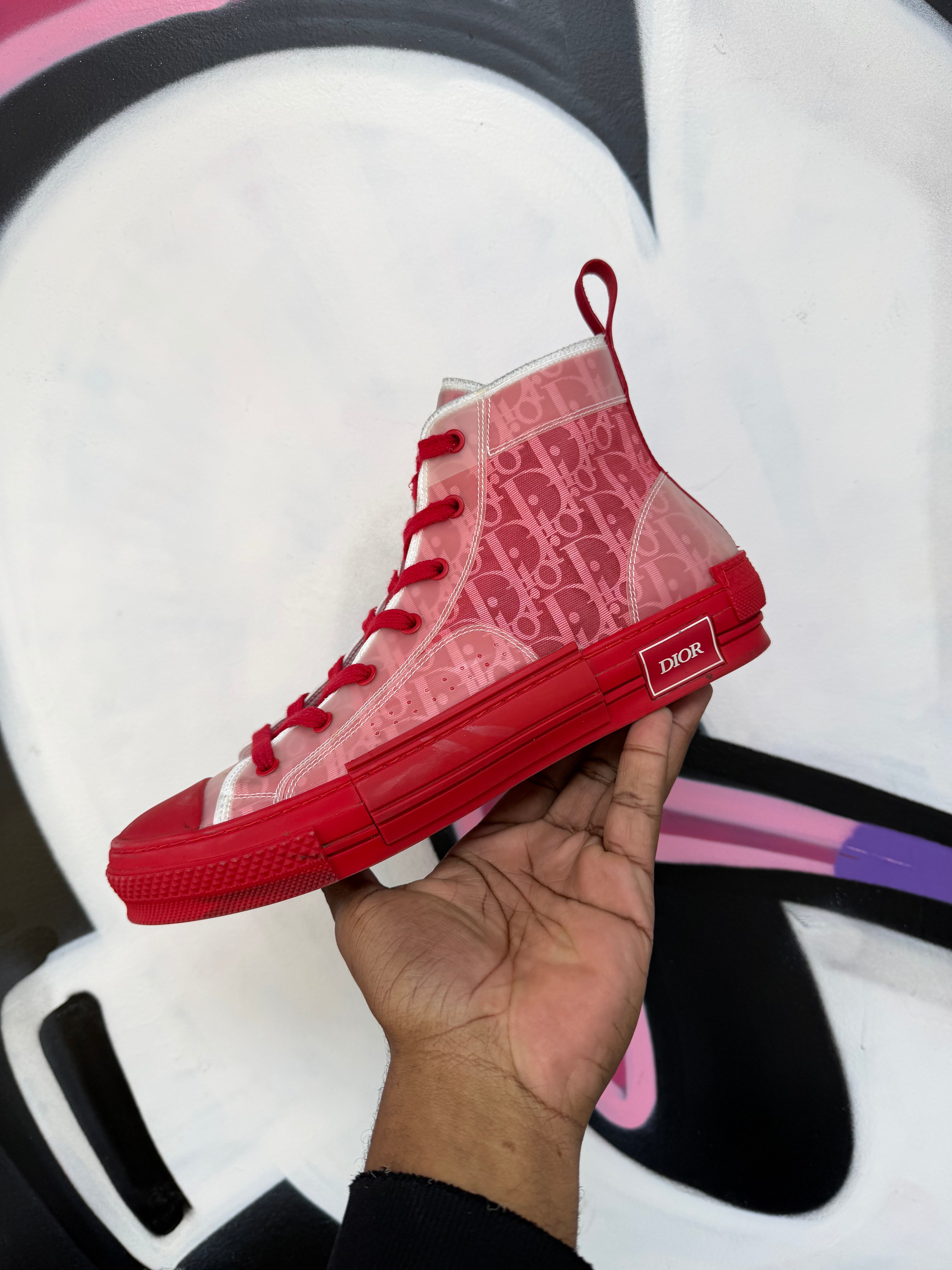 Dior B23 Red Monogram Sneakers