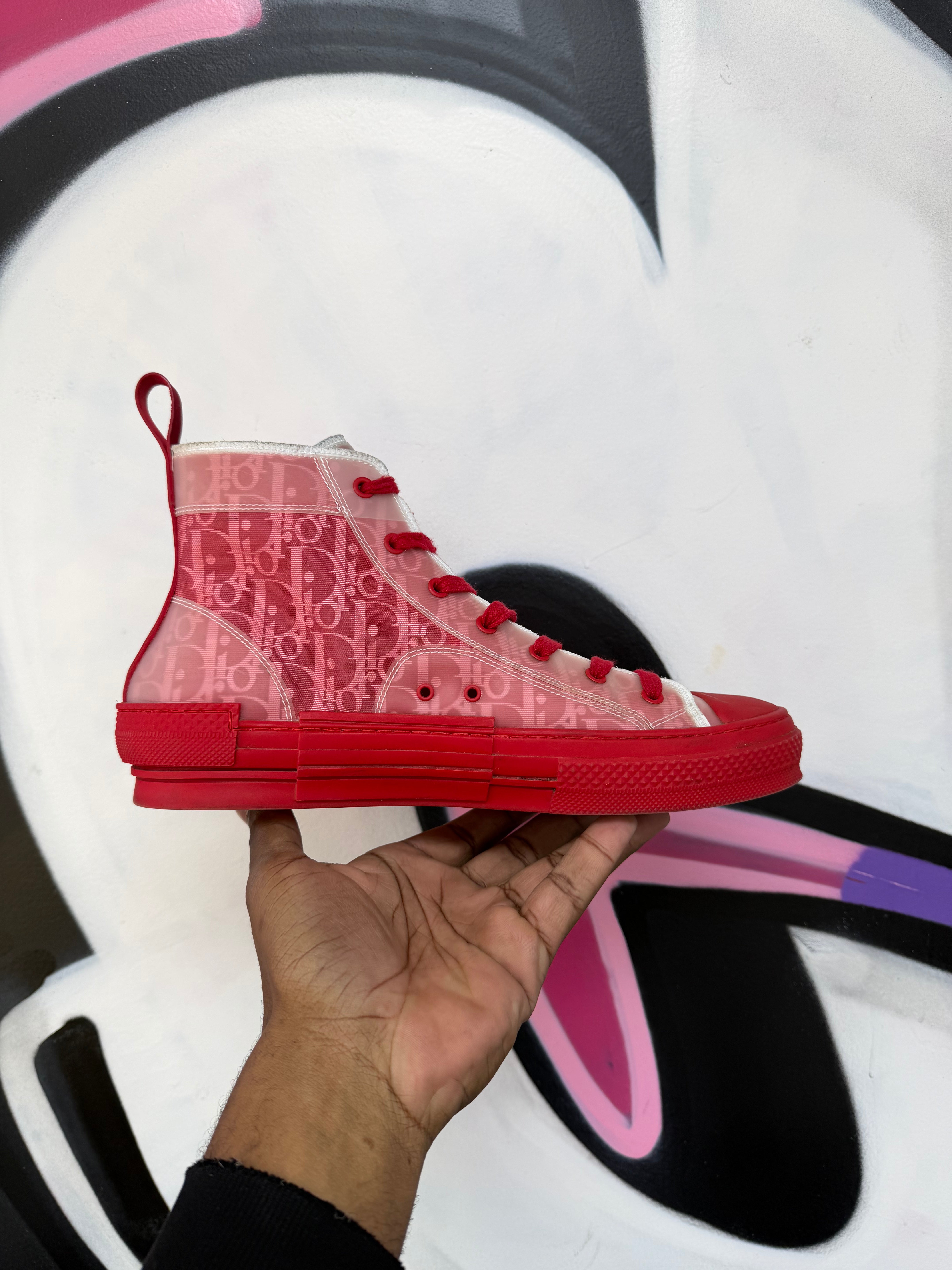 Dior B23 Red Monogram Sneakers