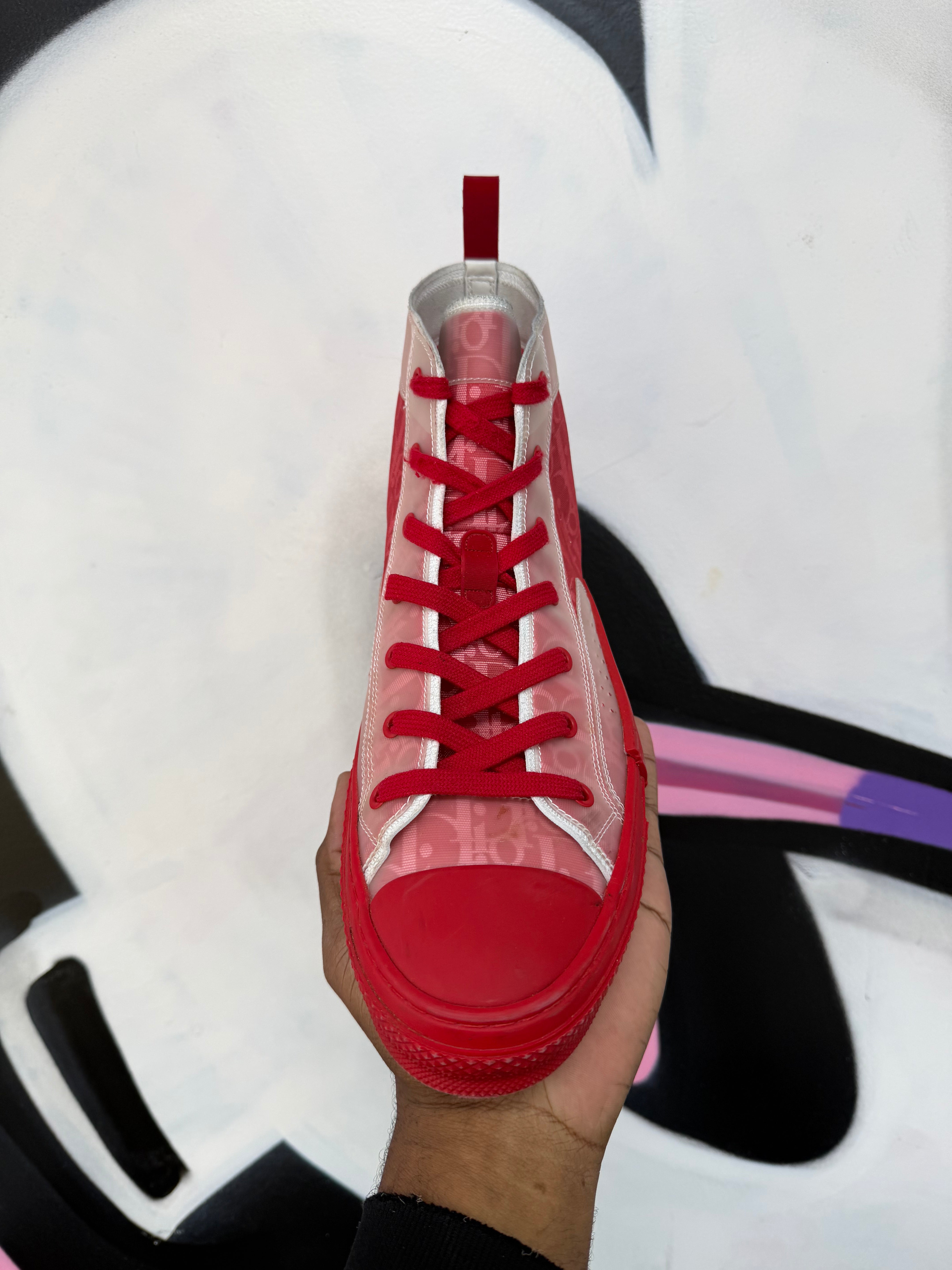 Dior B23 Red Monogram Sneakers