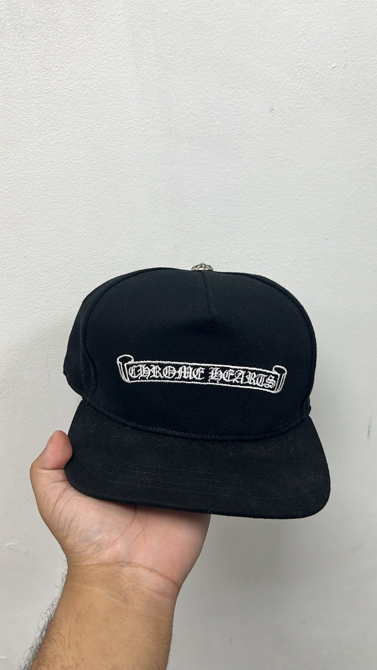 Chrome Hearts Black Vertical Baseball Trucker Hat