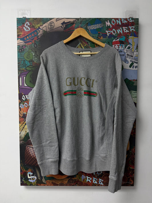 Gucci Classic Logo Crewneck Grey Used