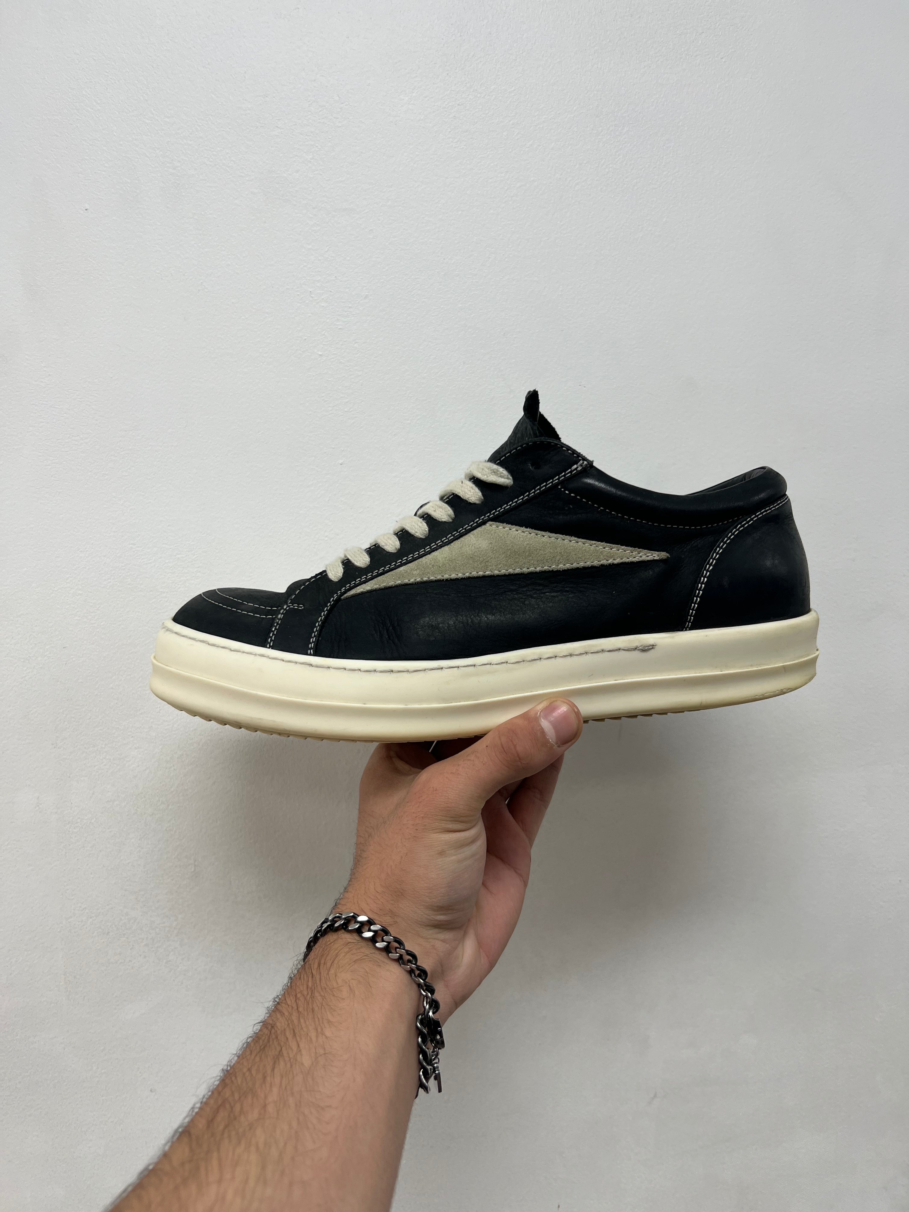 Rick Owens Black & Milk Vintage Low (Mainline) Sneakers