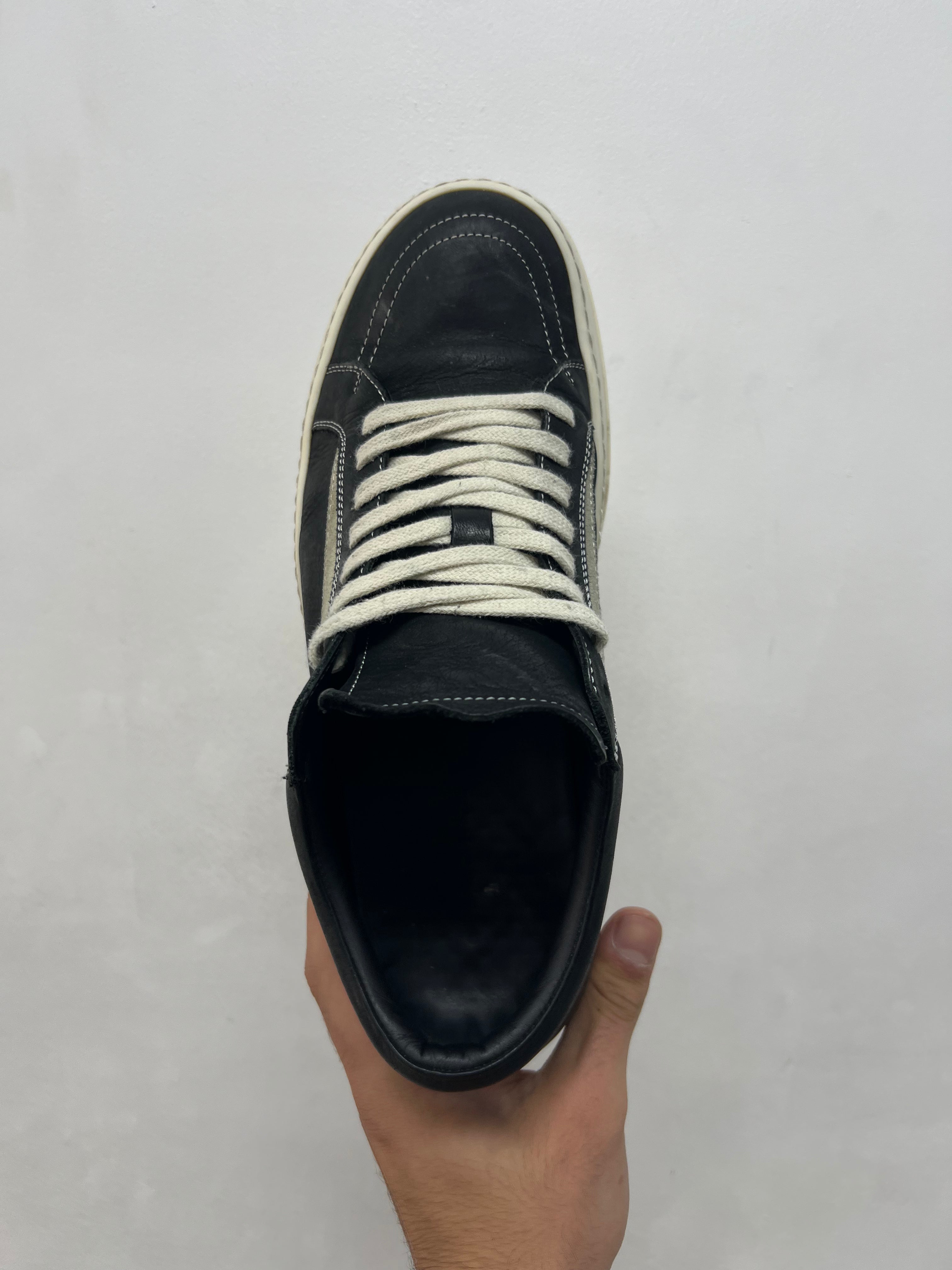 Rick Owens Black & Milk Vintage Low (Mainline) Sneakers