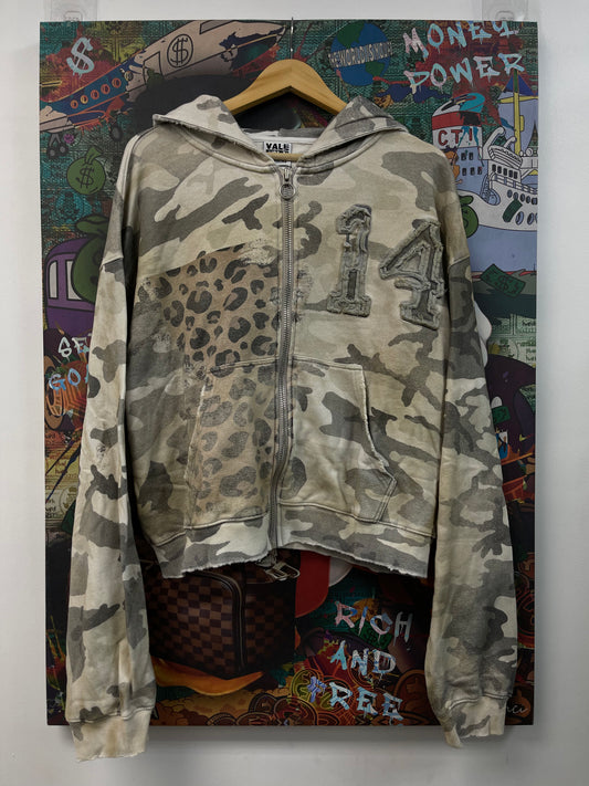 Vale White Camo 14 Zip Up Hoodie