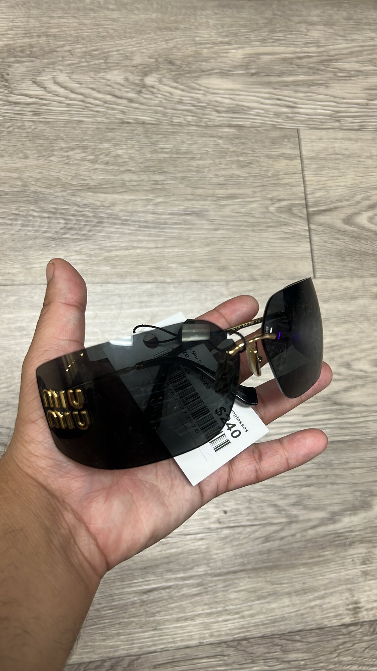 Miu Miu D Frame Gold Tone Sunglasses