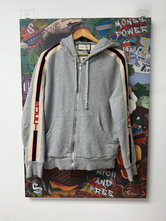 Gucci Grey Side Logo Zip Up Hoodie
