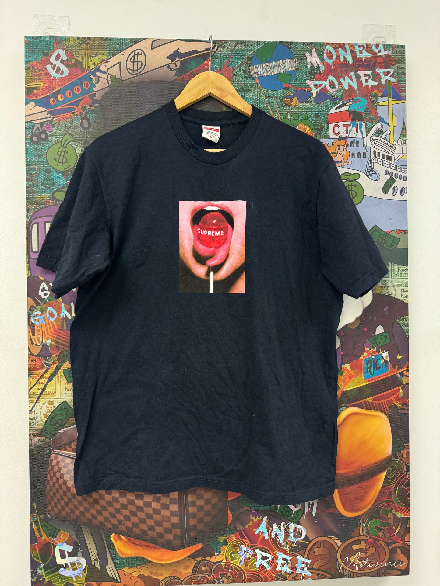 Supreme Lolli Pop Tee Navy Used Medium N/A