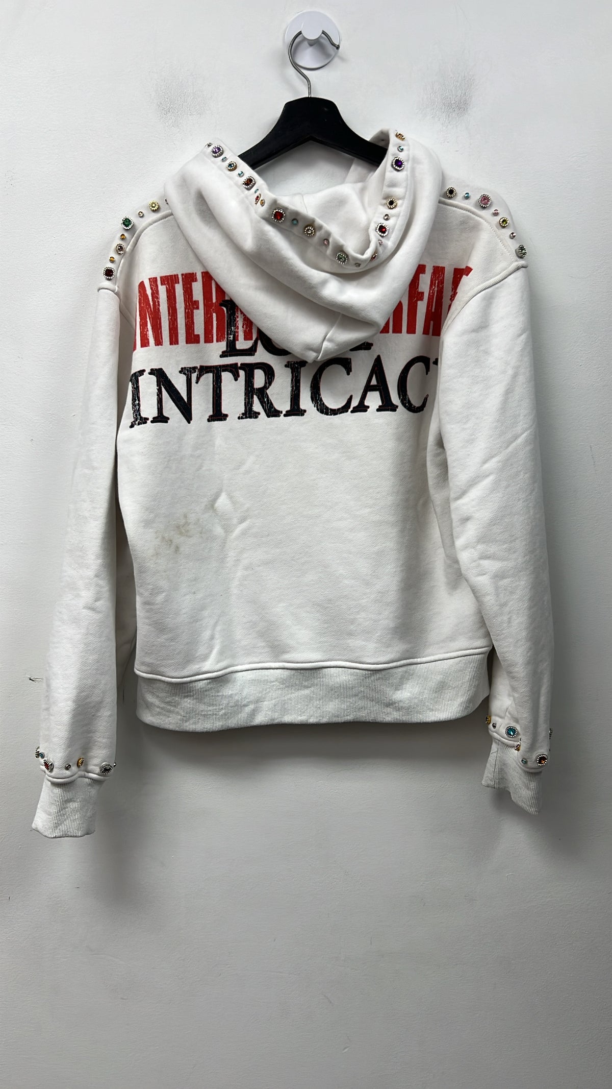 Lost Intricacy White Front Page Magazine Zip Up Hoodie