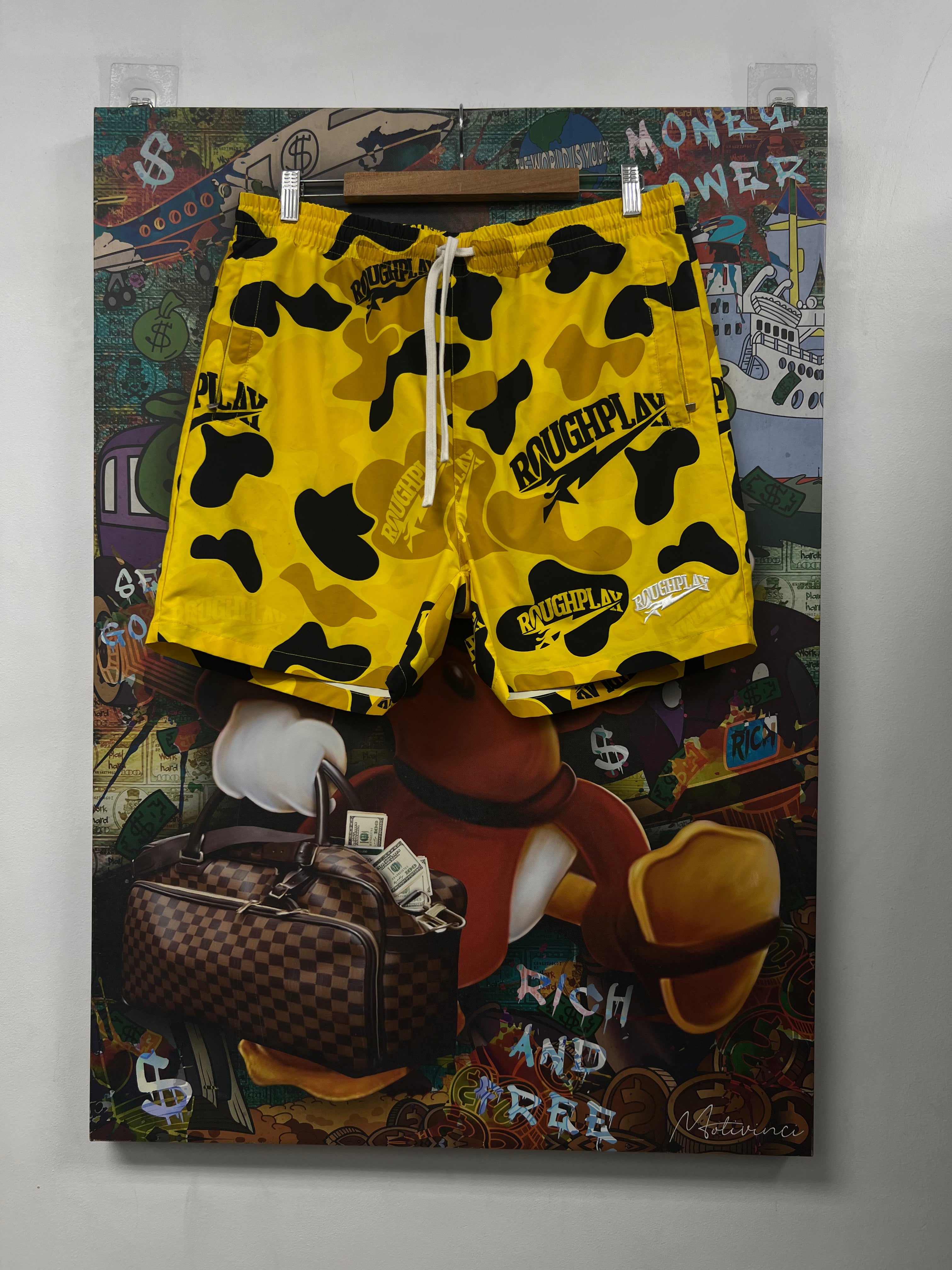 Roughplay Yellow Camo Nylon Shorts