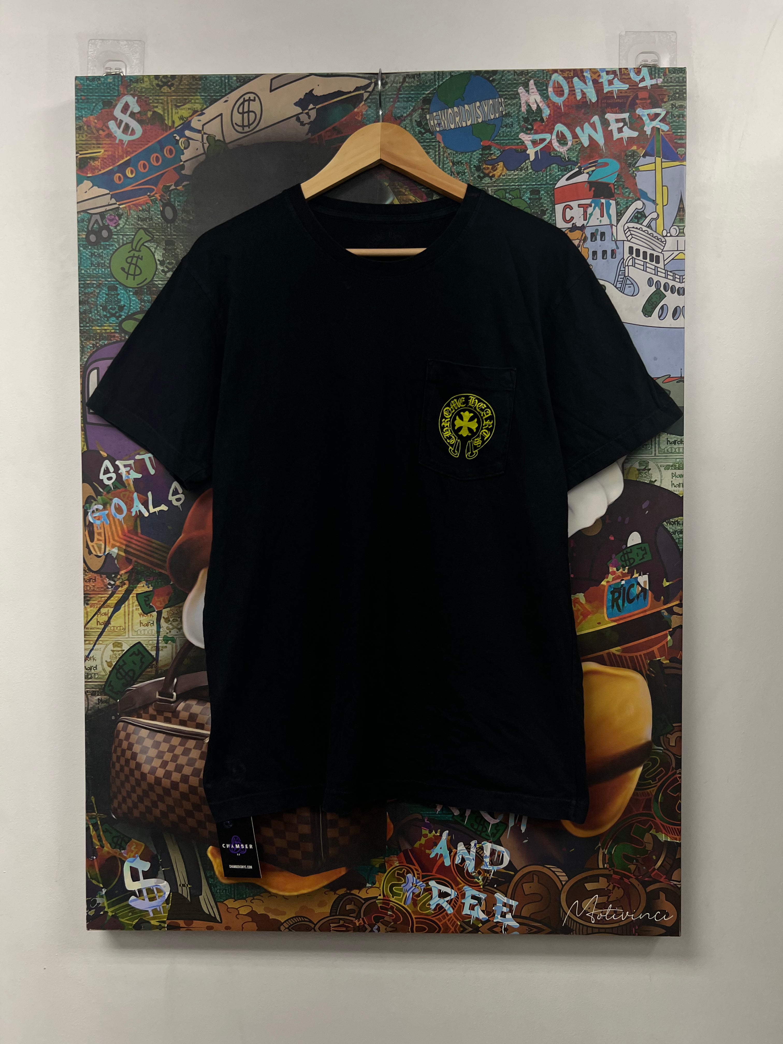 Chrome  Hearts Black Lime Eye Chart Tee