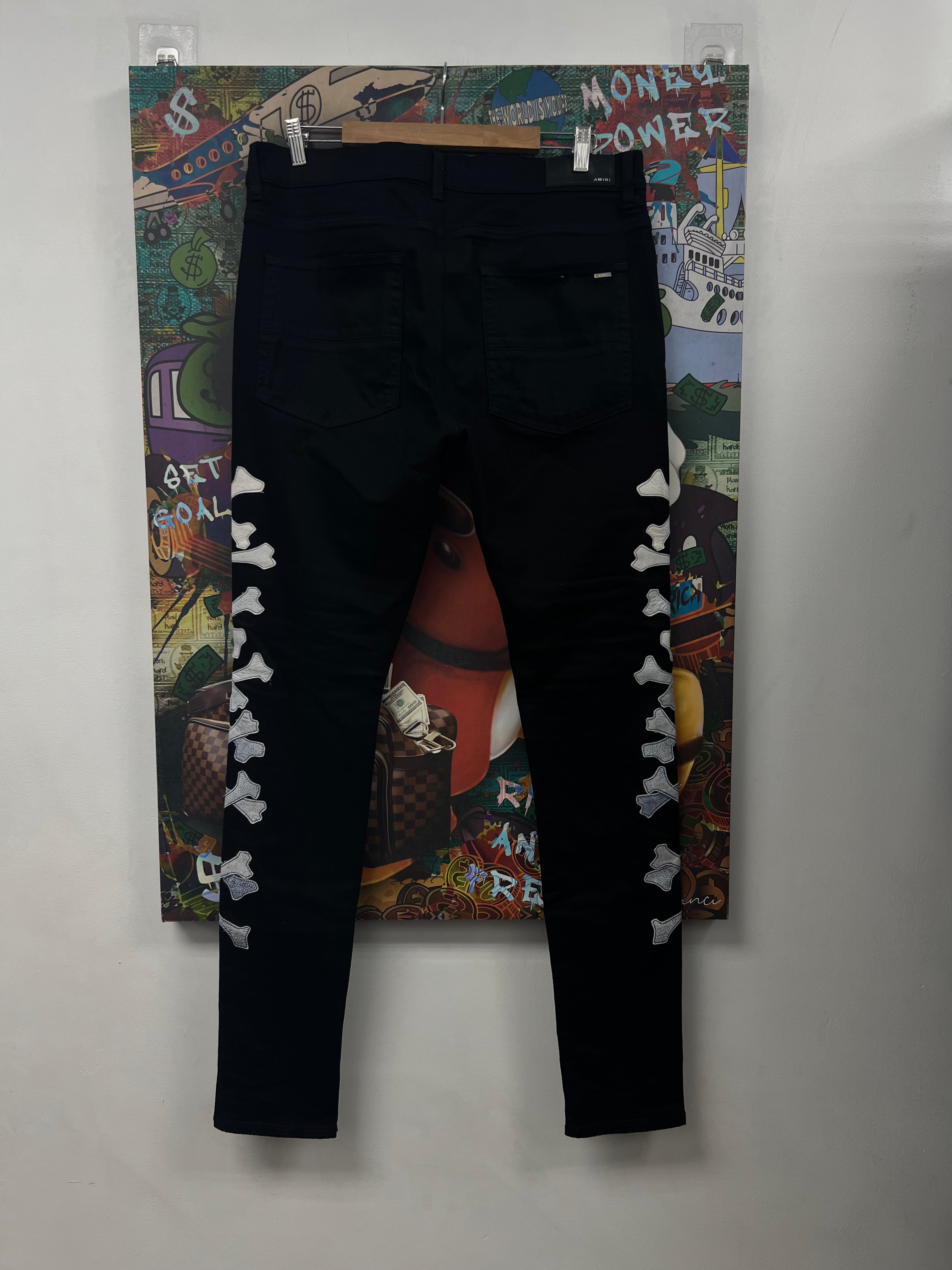 Amiri Black Blue Gradient Bones Jeans