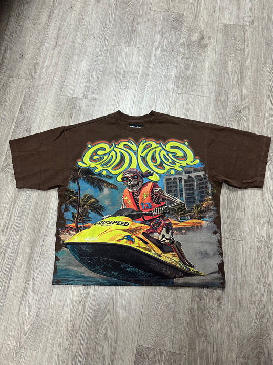 Godspeed Wave Runner Tee Brown Wash